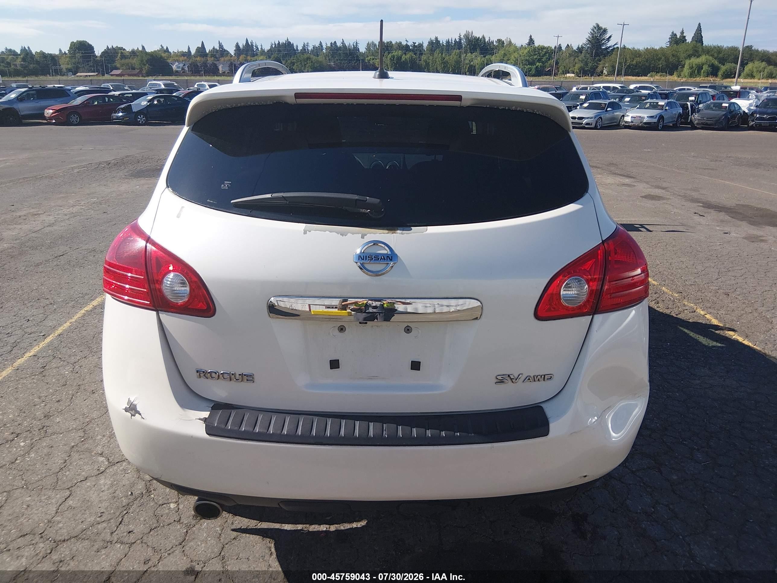 2012 Nissan Rogue Sv White vin: JN8AS5MV6CW399715