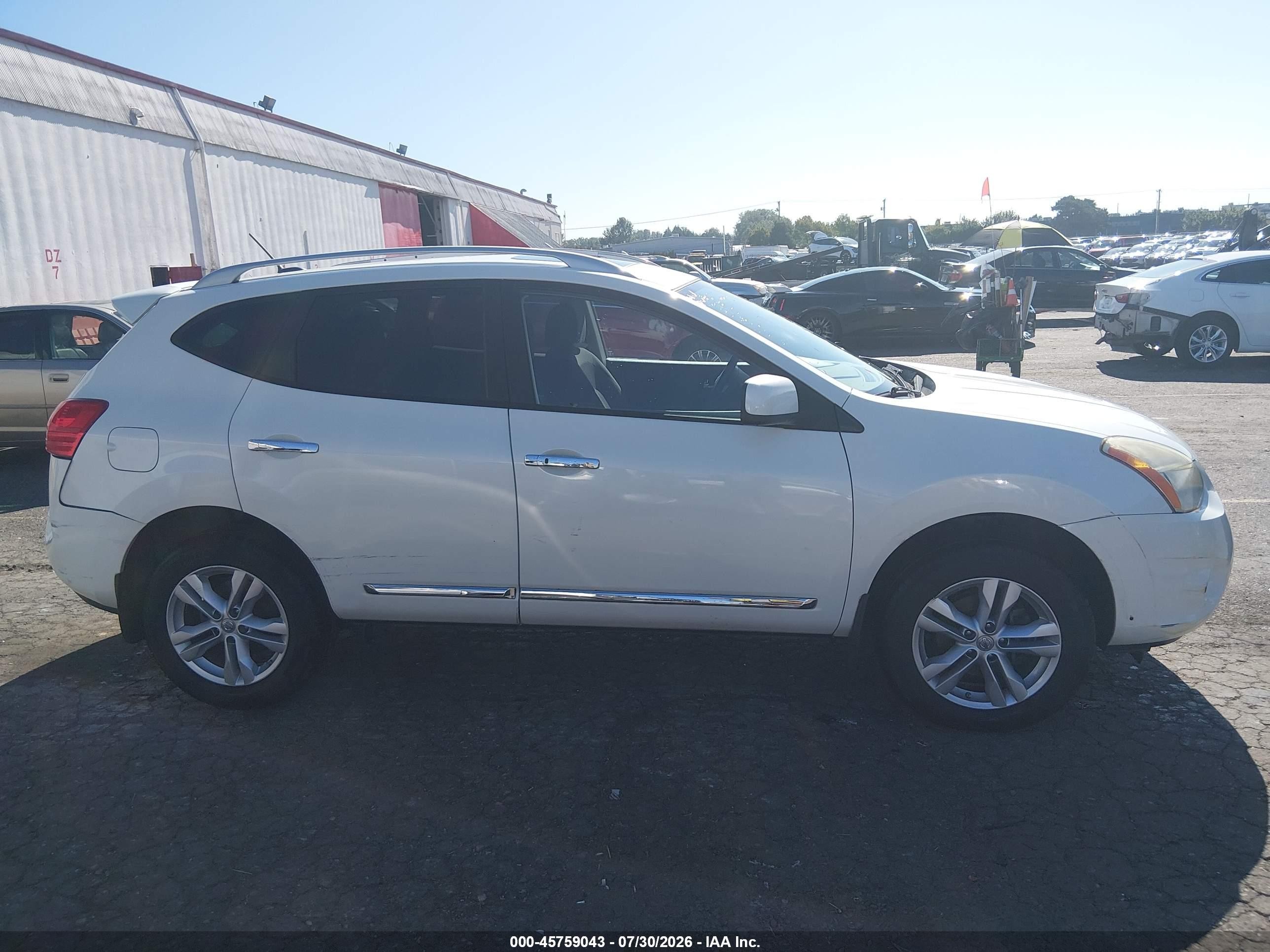 2012 Nissan Rogue Sv White vin: JN8AS5MV6CW399715