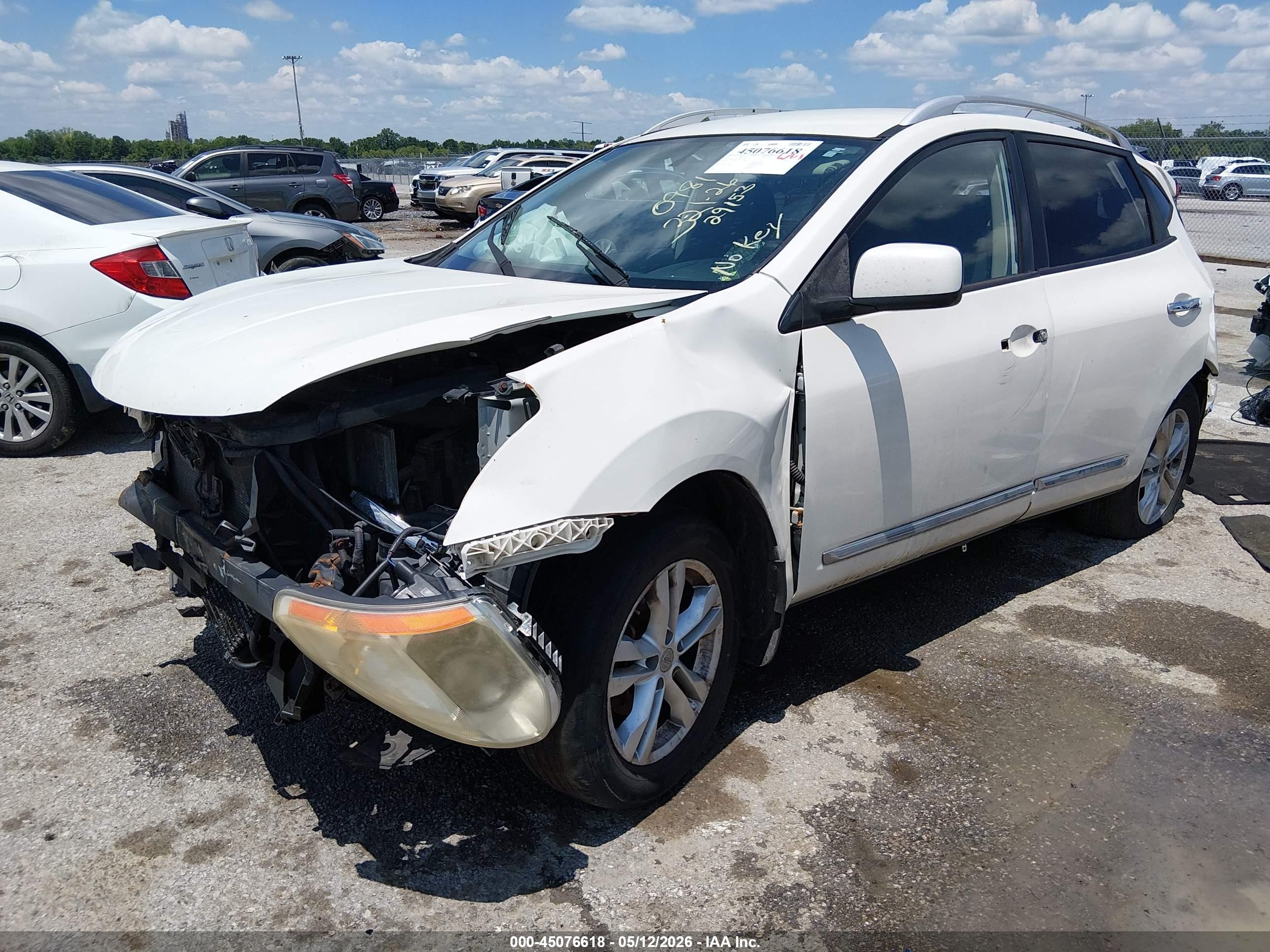2013 Nissan Rogue Sv White vin: JN8AS5MV6DW110981