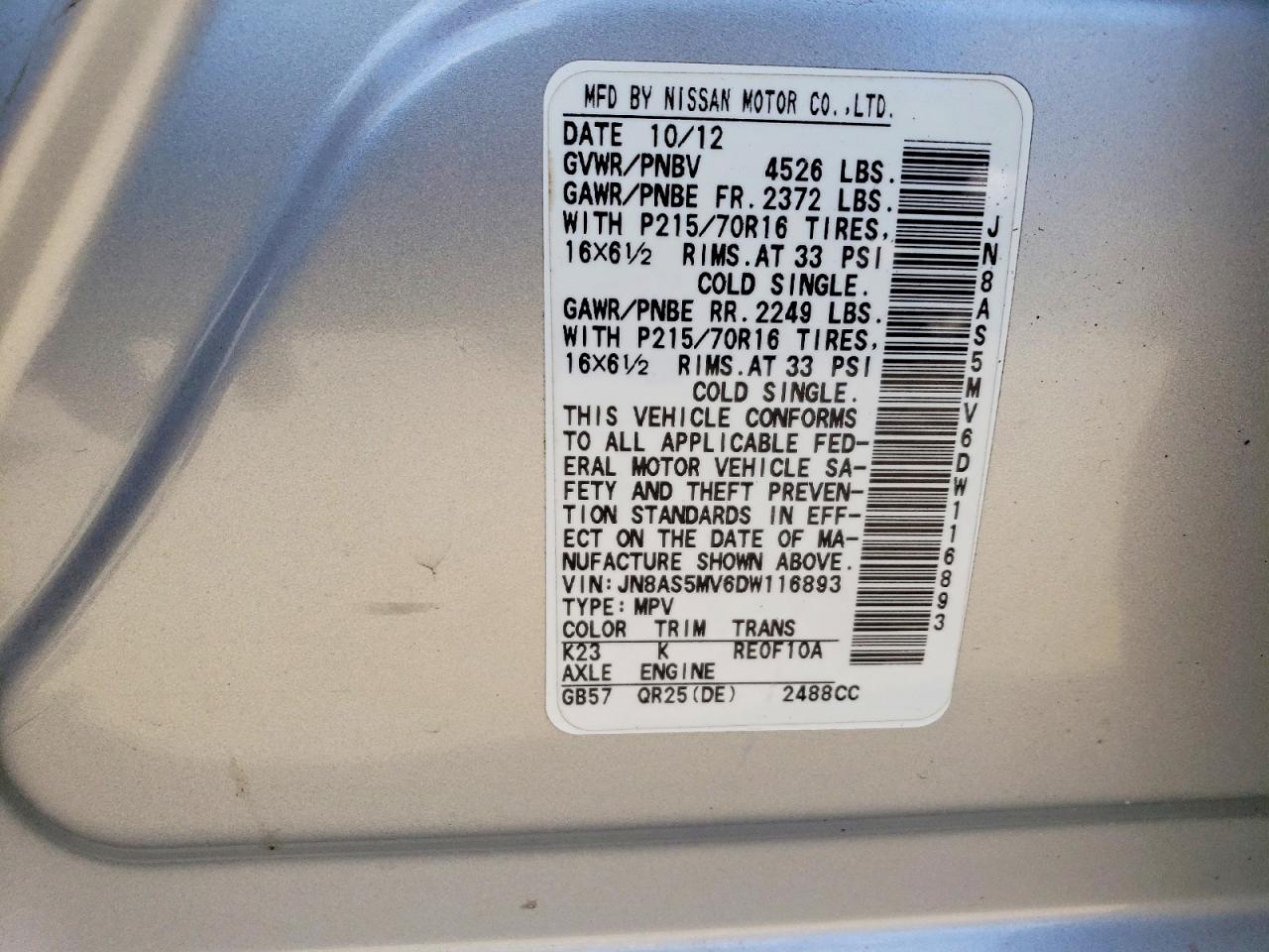 2013 Nissan Rogue S Silver vin: JN8AS5MV6DW116893