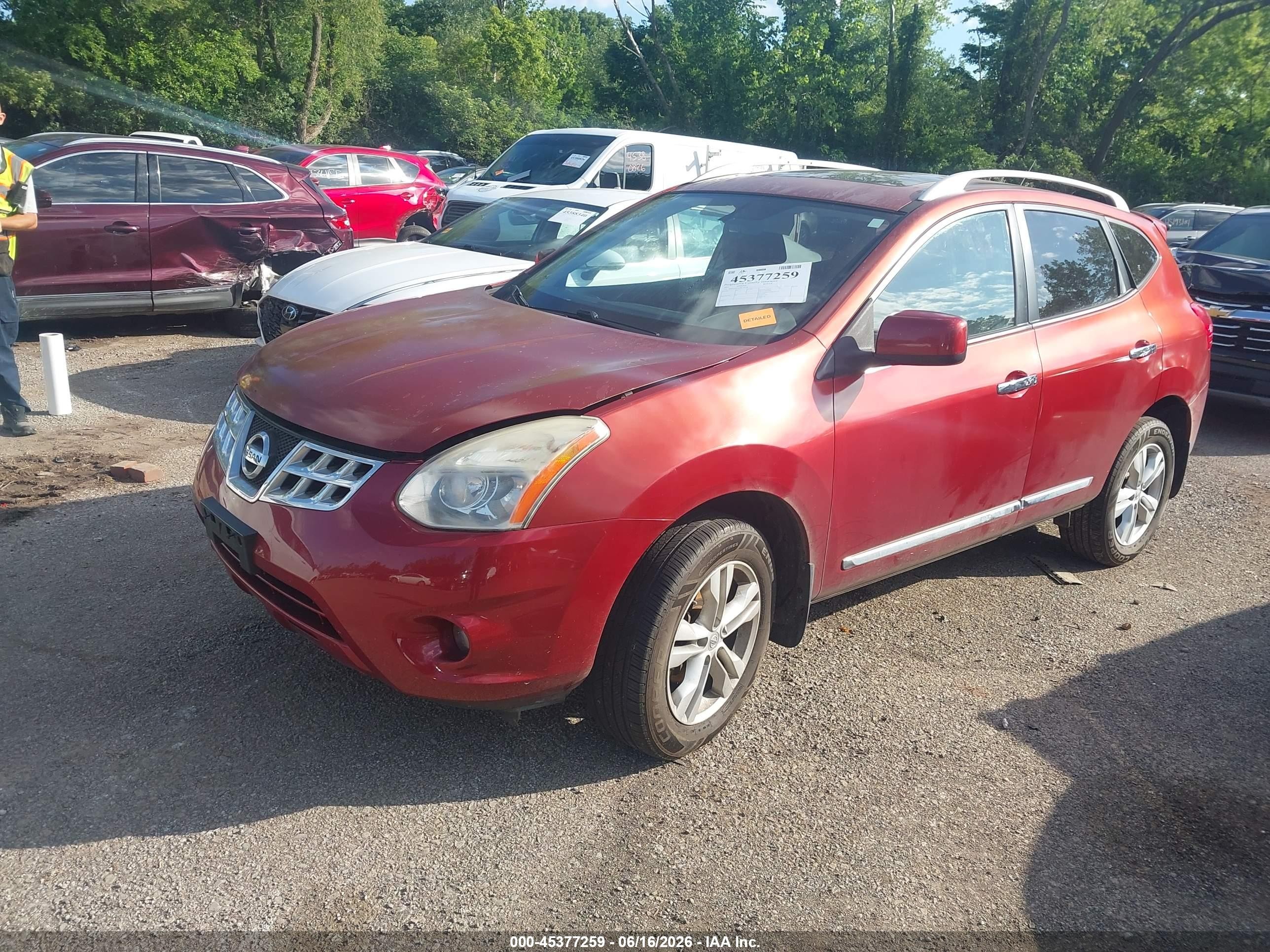 2013 Nissan Rogue Sv Red vin: JN8AS5MV6DW119728