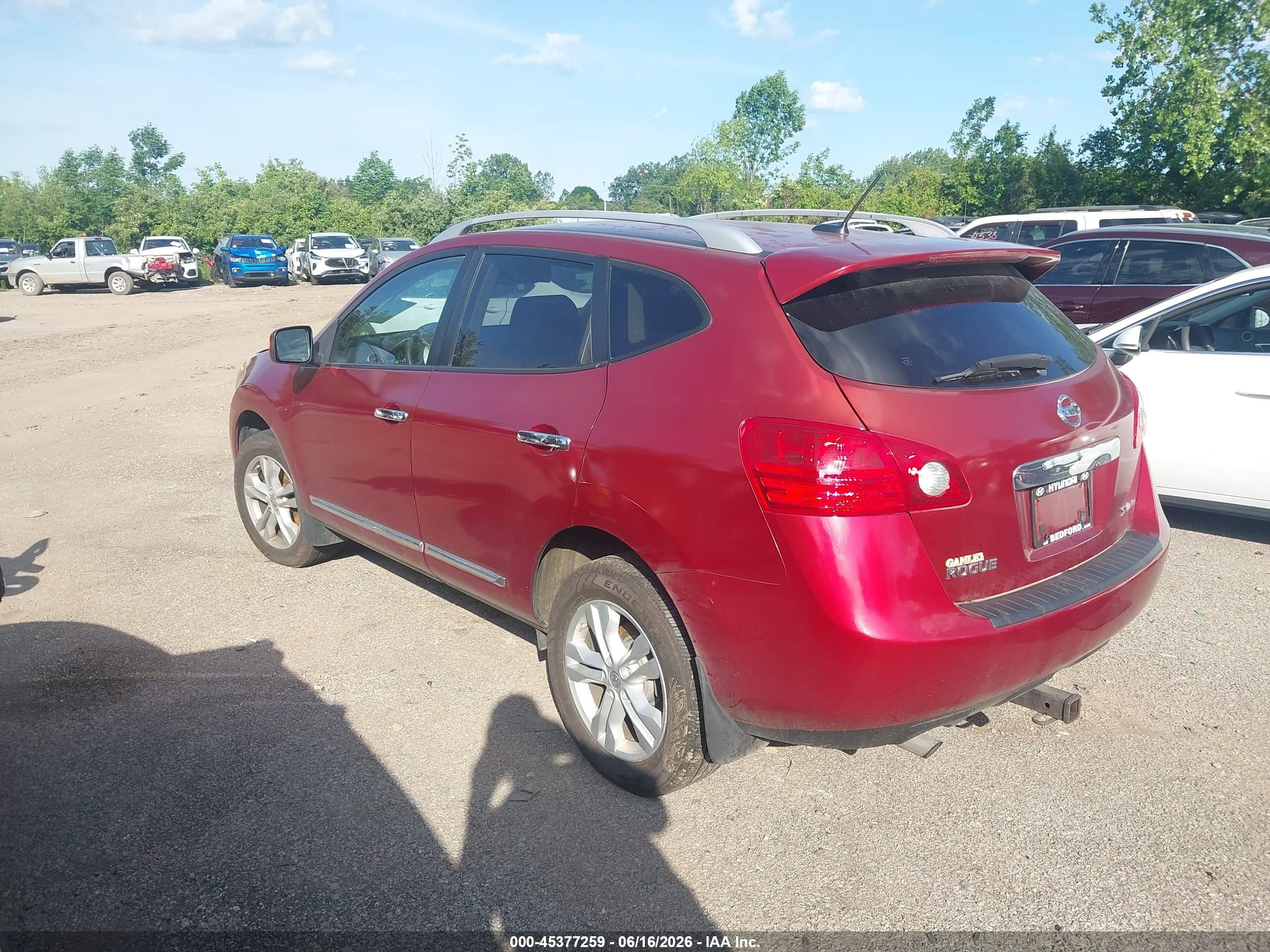2013 Nissan Rogue Sv Red vin: JN8AS5MV6DW119728