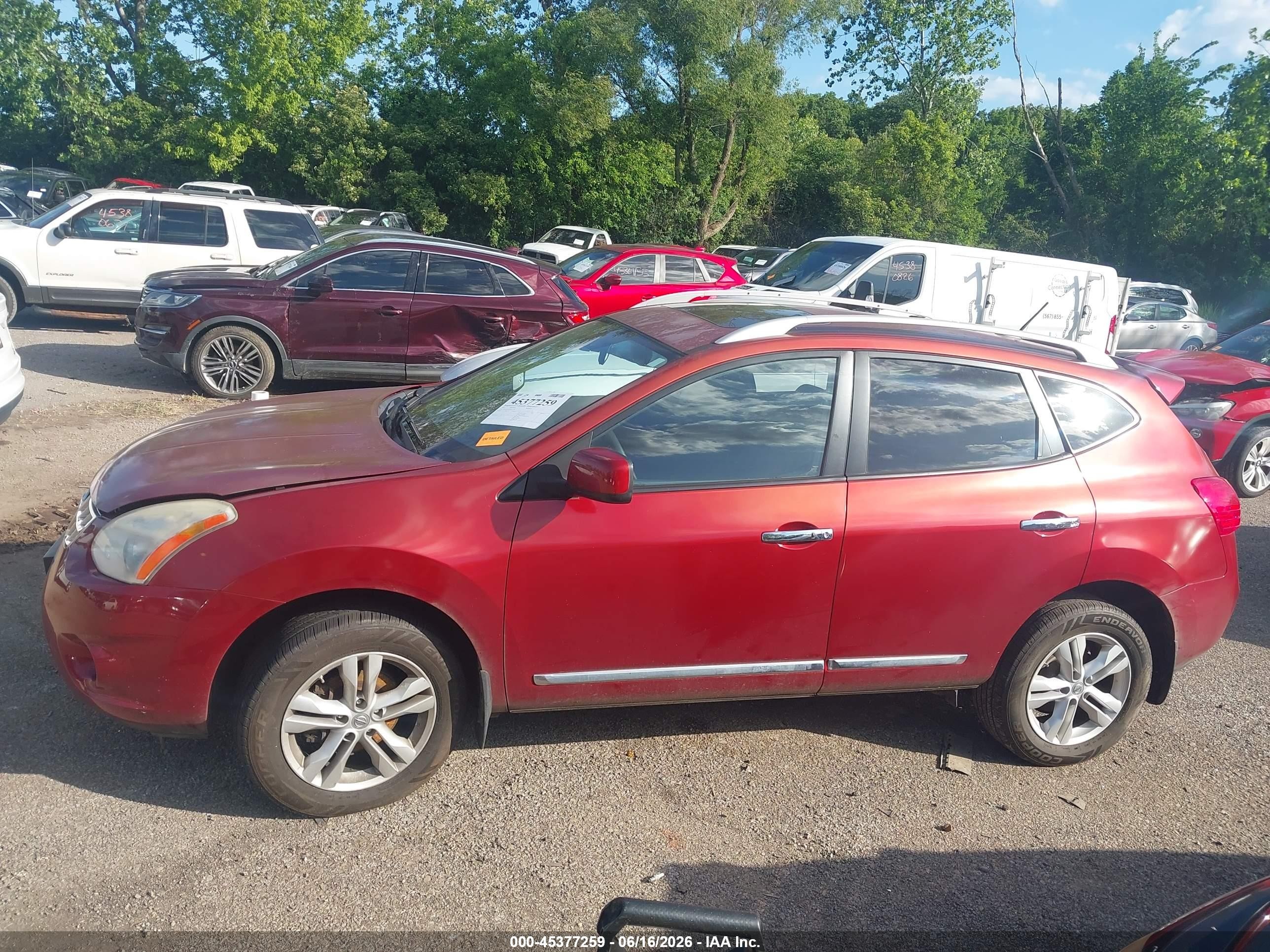 2013 Nissan Rogue Sv Red vin: JN8AS5MV6DW119728