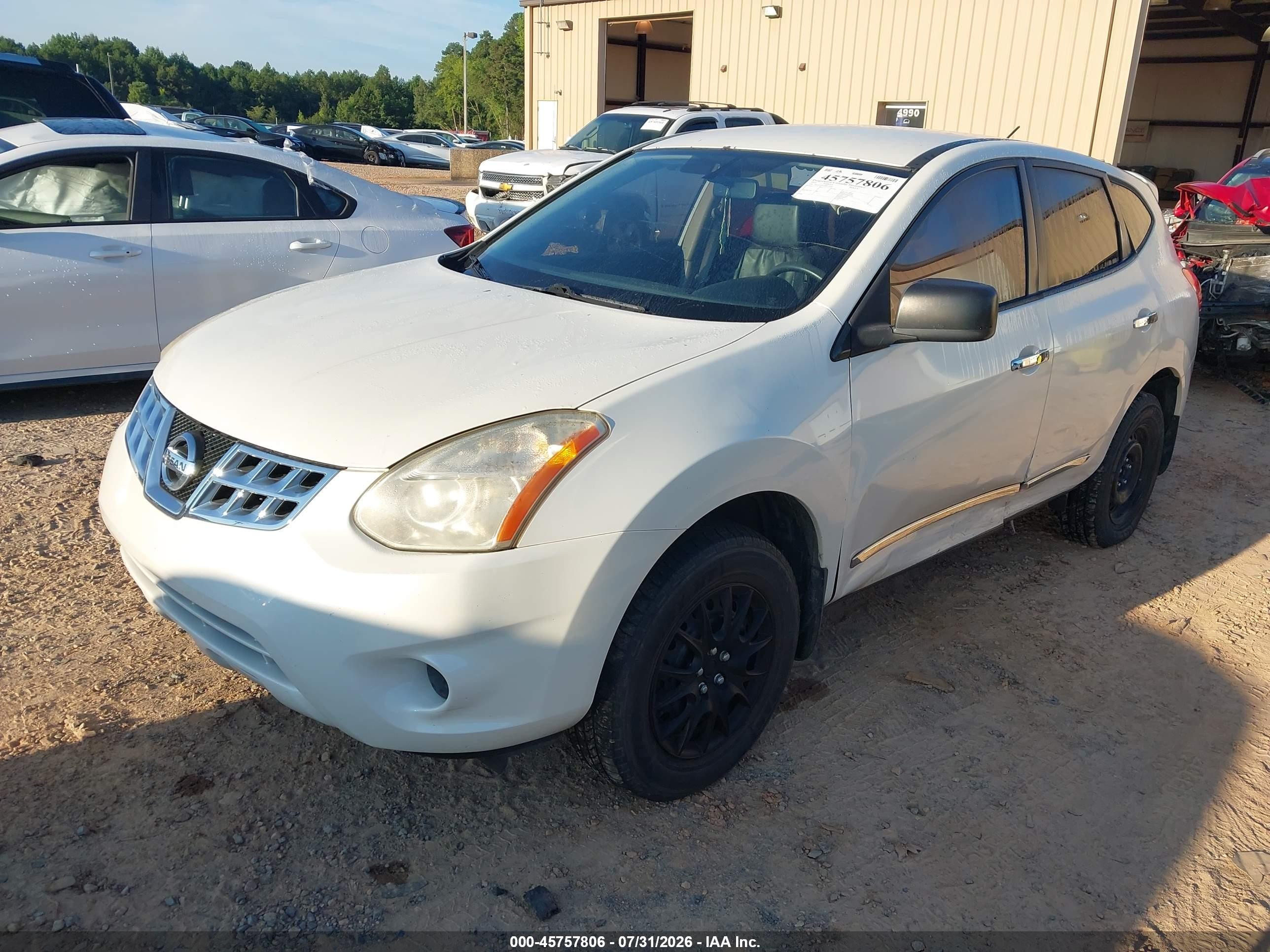 2013 Nissan Rogue S White vin: JN8AS5MV6DW122645