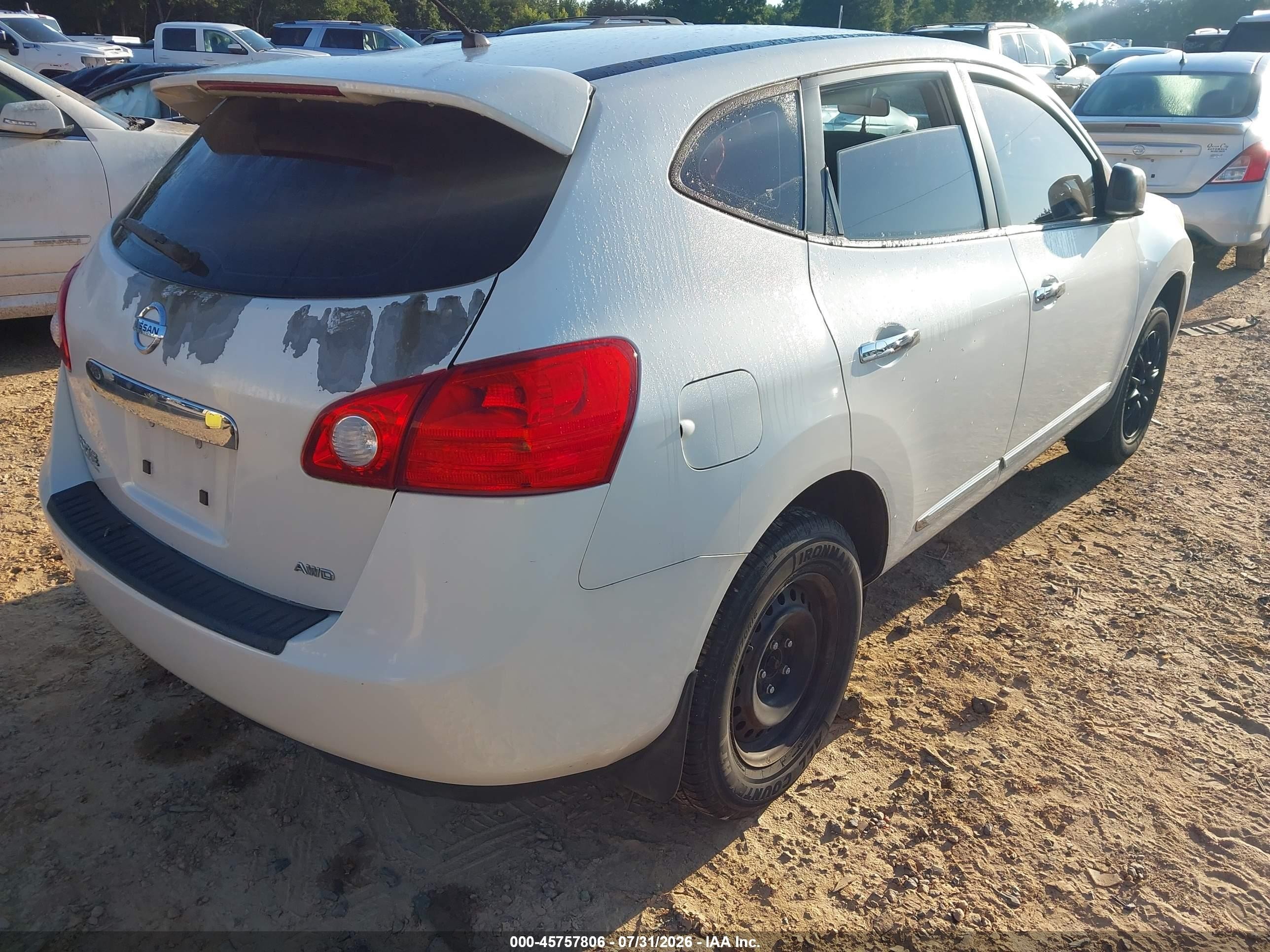 2013 Nissan Rogue S White vin: JN8AS5MV6DW122645