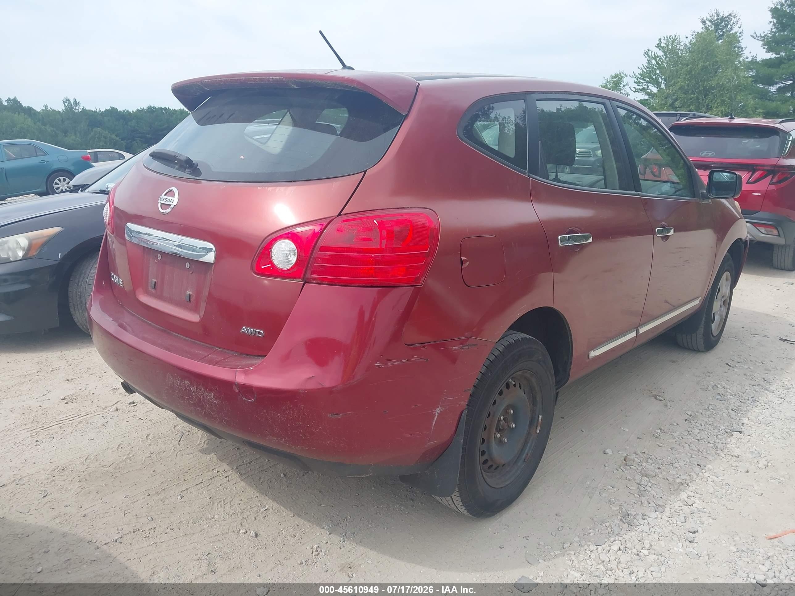 2013 Nissan Rogue S Red vin: JN8AS5MV6DW130325
