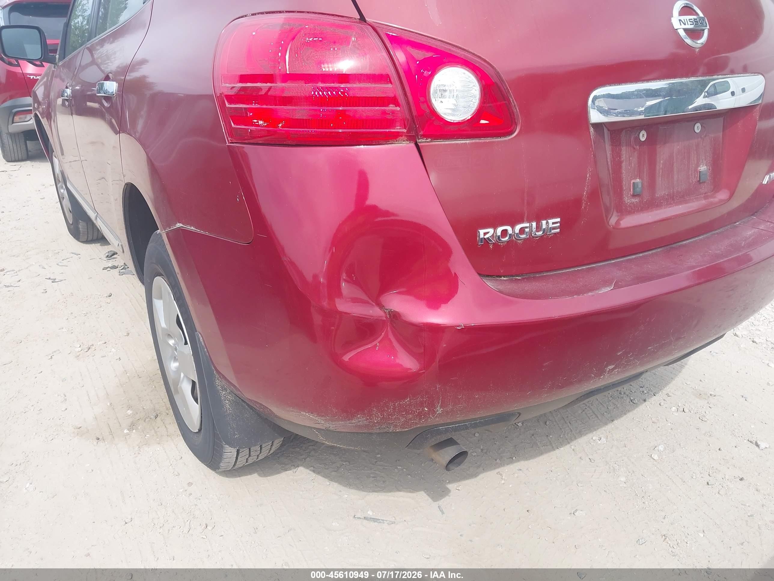 2013 Nissan Rogue S Red vin: JN8AS5MV6DW130325