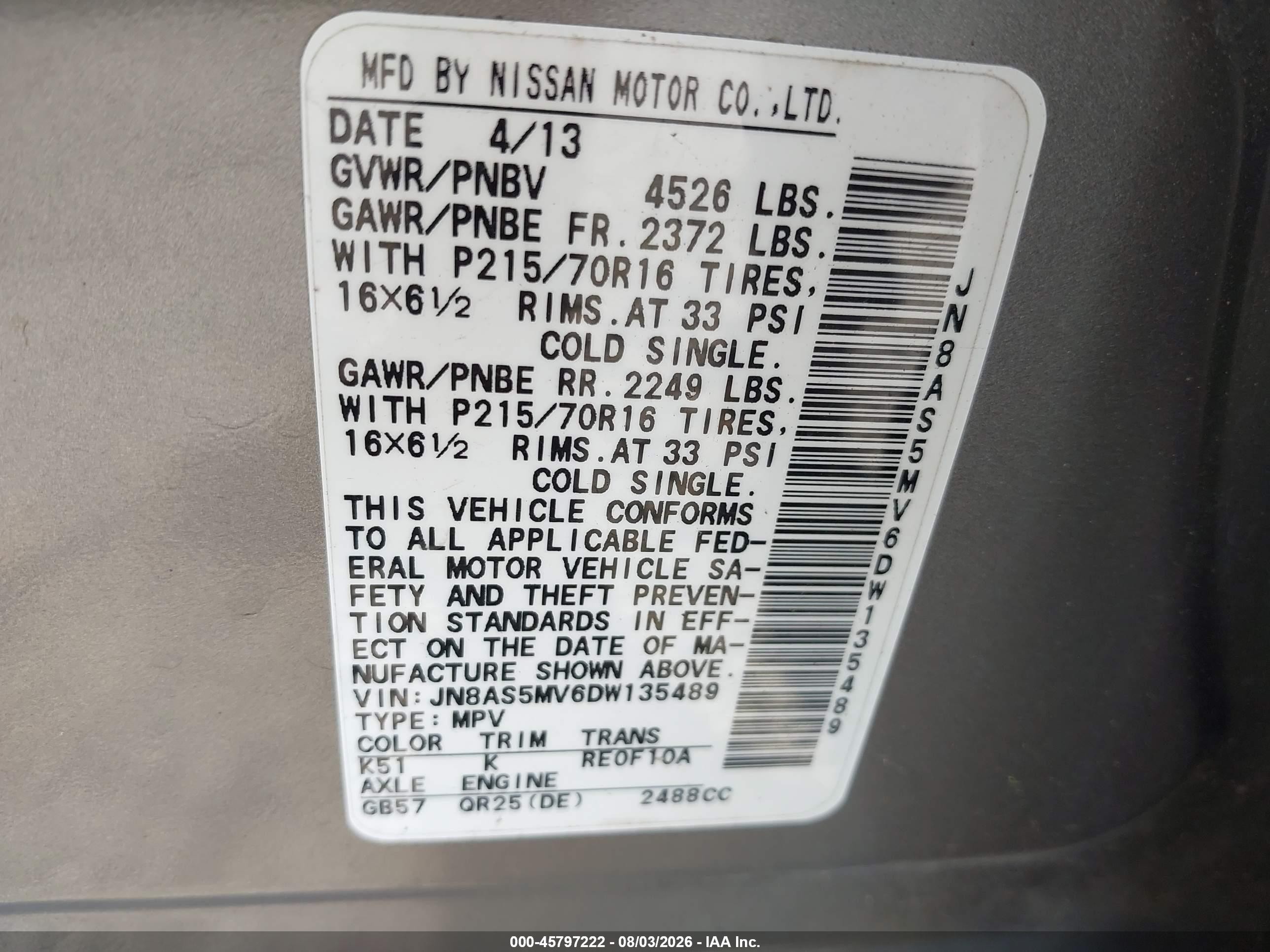 2013 Nissan Rogue S Gray vin: JN8AS5MV6DW135489