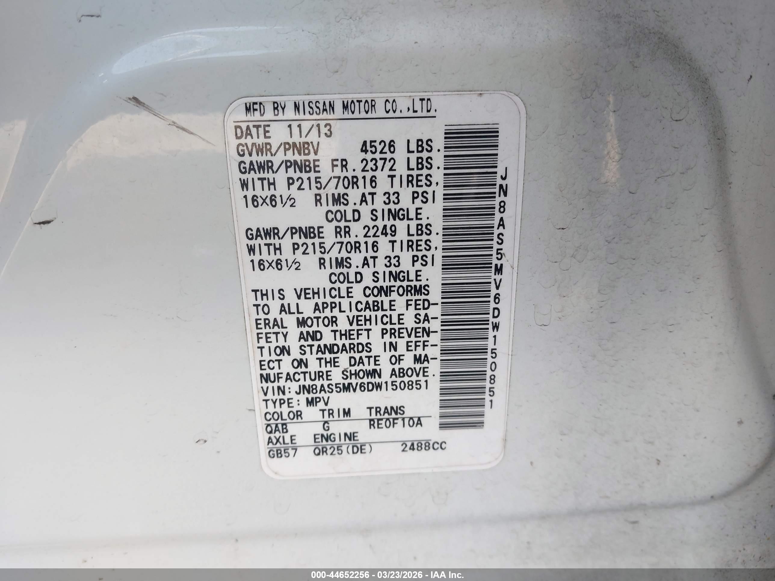 2013 Nissan Rogue S White vin: JN8AS5MV6DW150851
