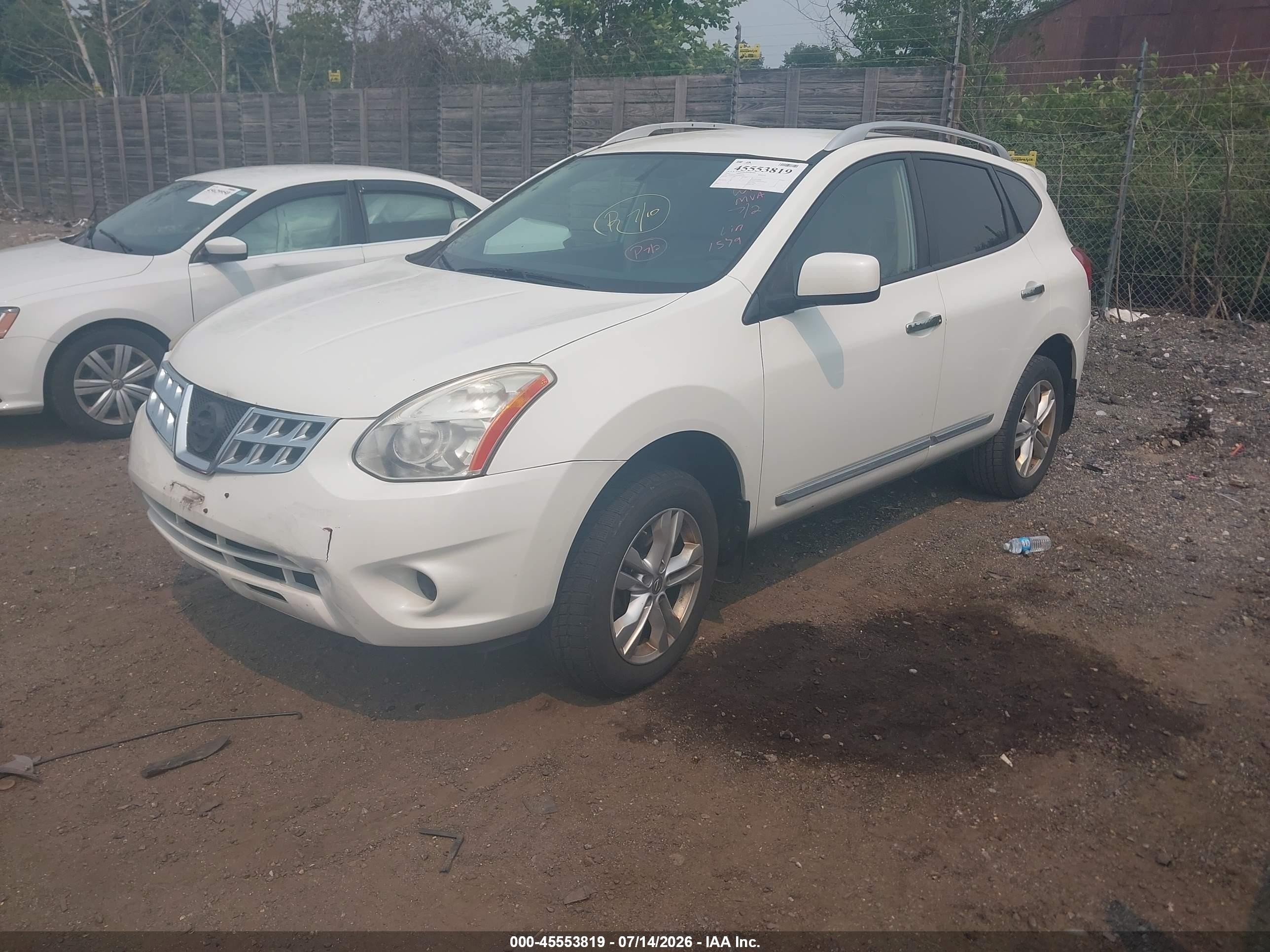 2013 Nissan Rogue Sv White vin: JN8AS5MV6DW641579