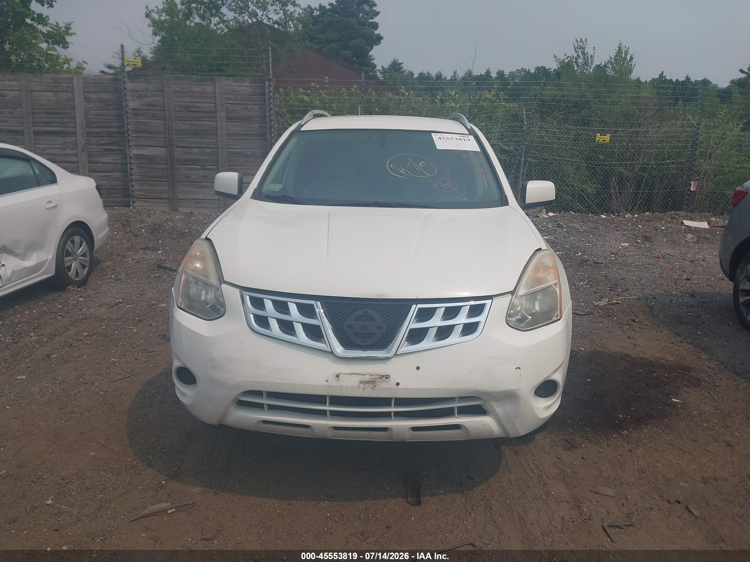 2013 Nissan Rogue Sv White vin: JN8AS5MV6DW641579