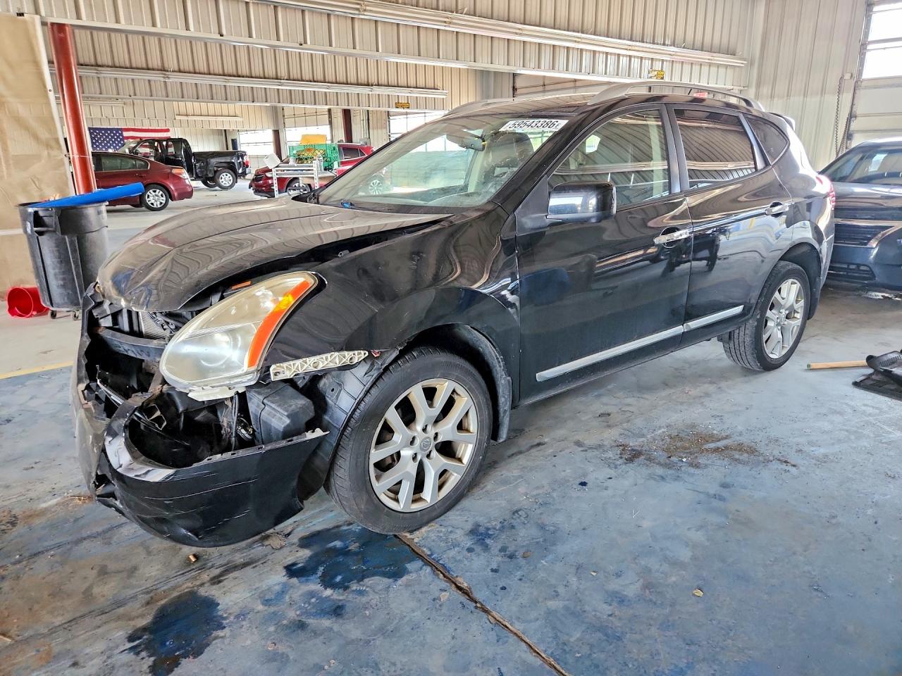 2013 Nissan Rogue S Black vin: JN8AS5MV6DW650203