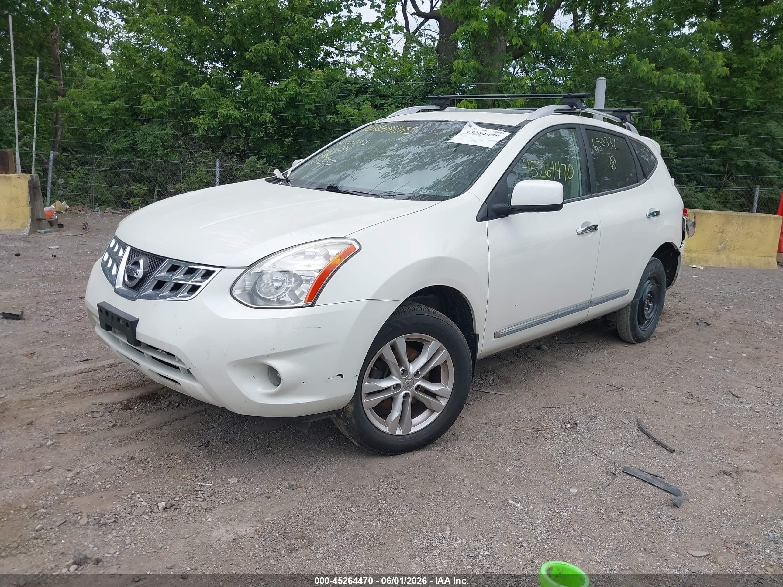 2013 Nissan Rogue Sv White vin: JN8AS5MV6DW650332