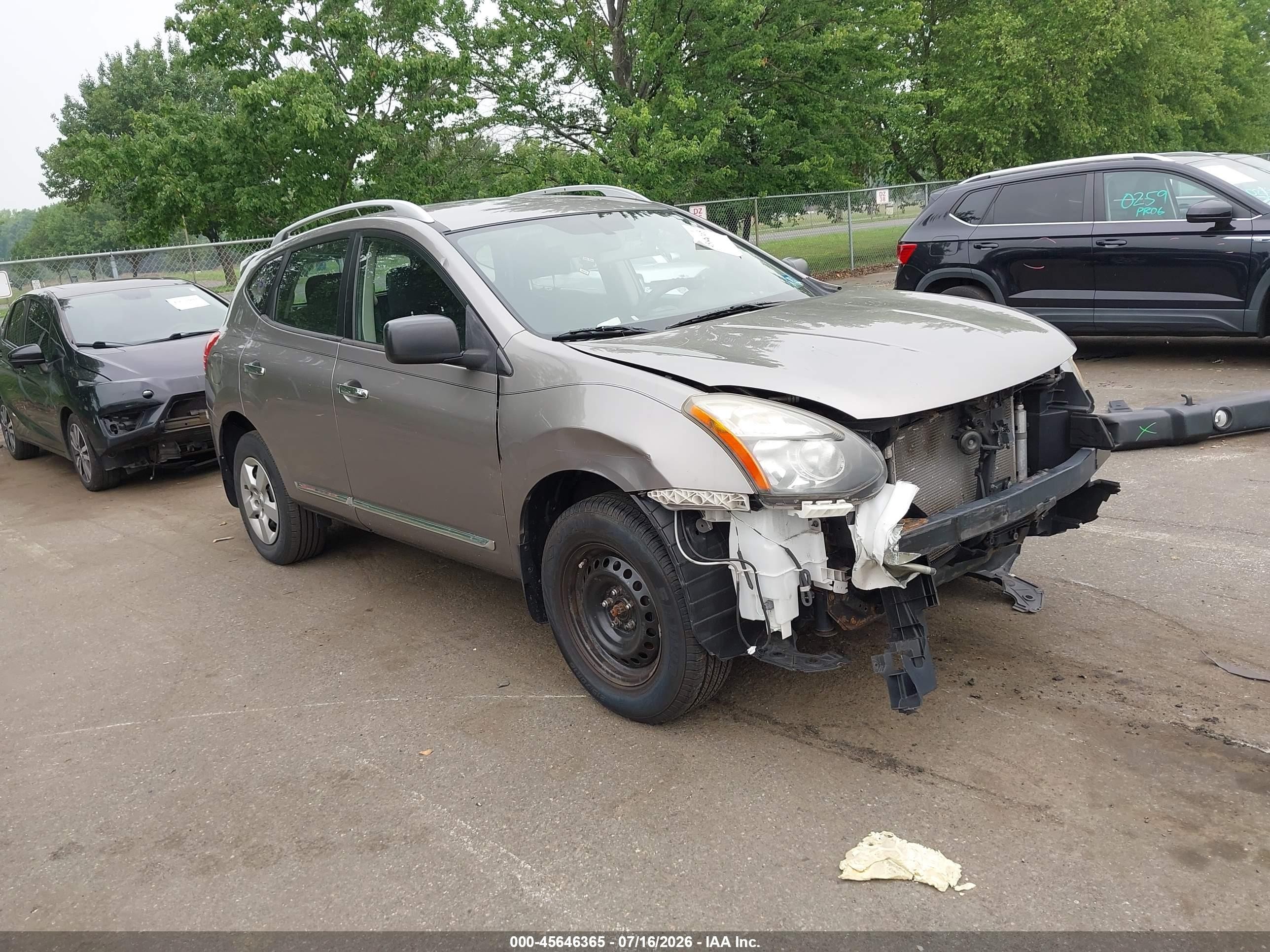 2015 Nissan Rogue Select S Серый vin: JN8AS5MV6FW262570