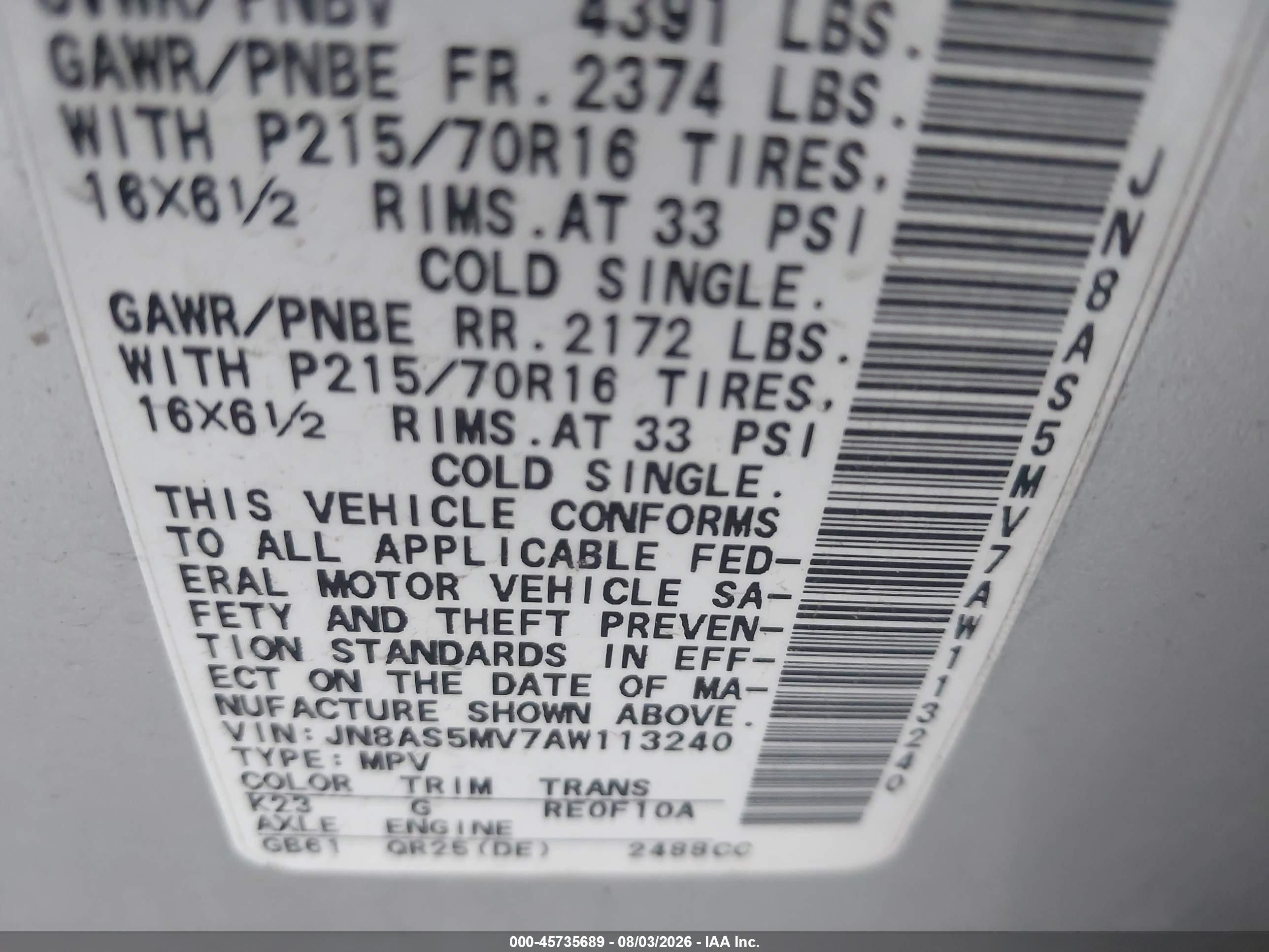 2010 Nissan Rogue S Silver vin: JN8AS5MV7AW113240
