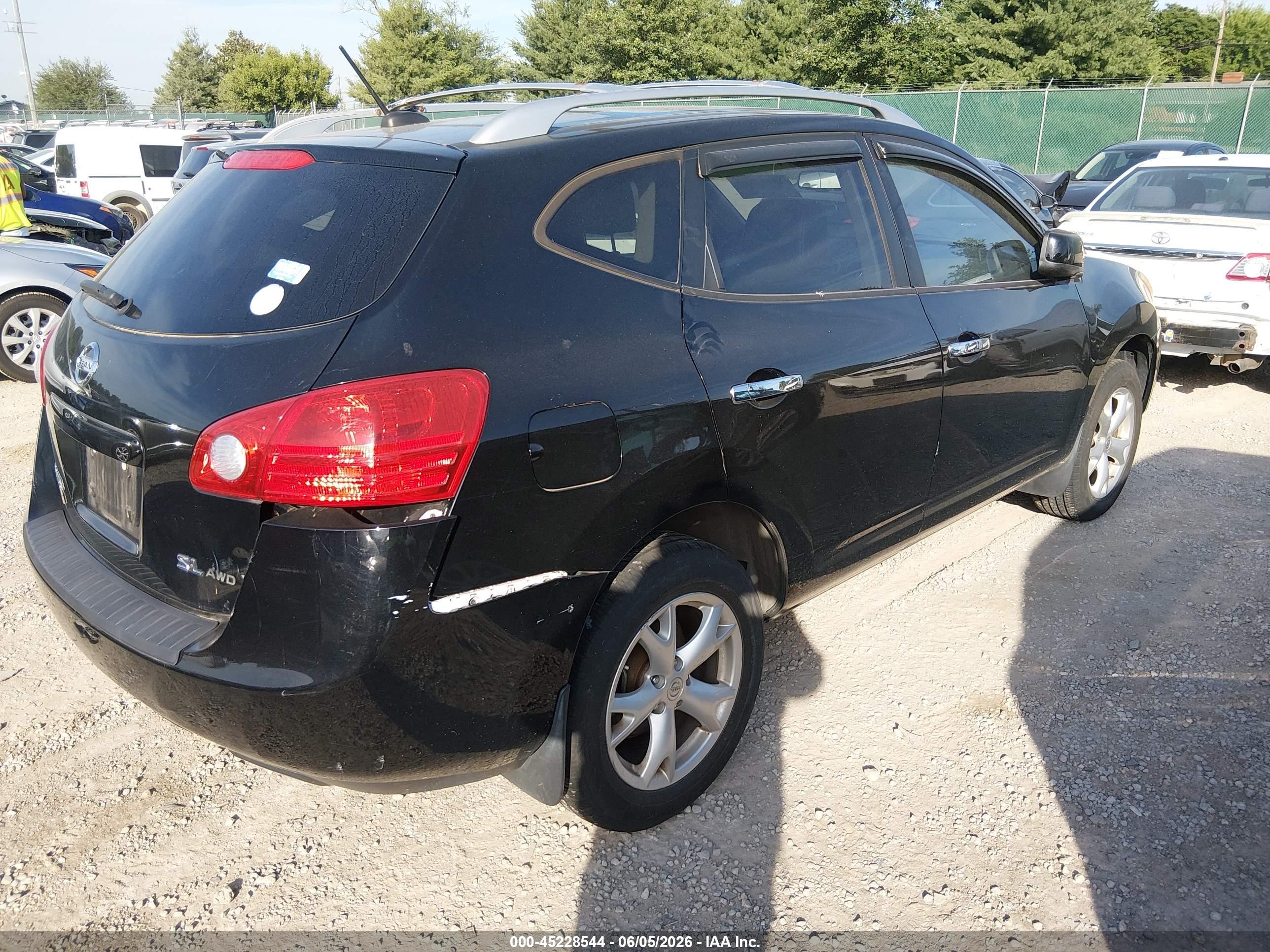 2010 Nissan Rogue Sl Black vin: JN8AS5MV7AW122844