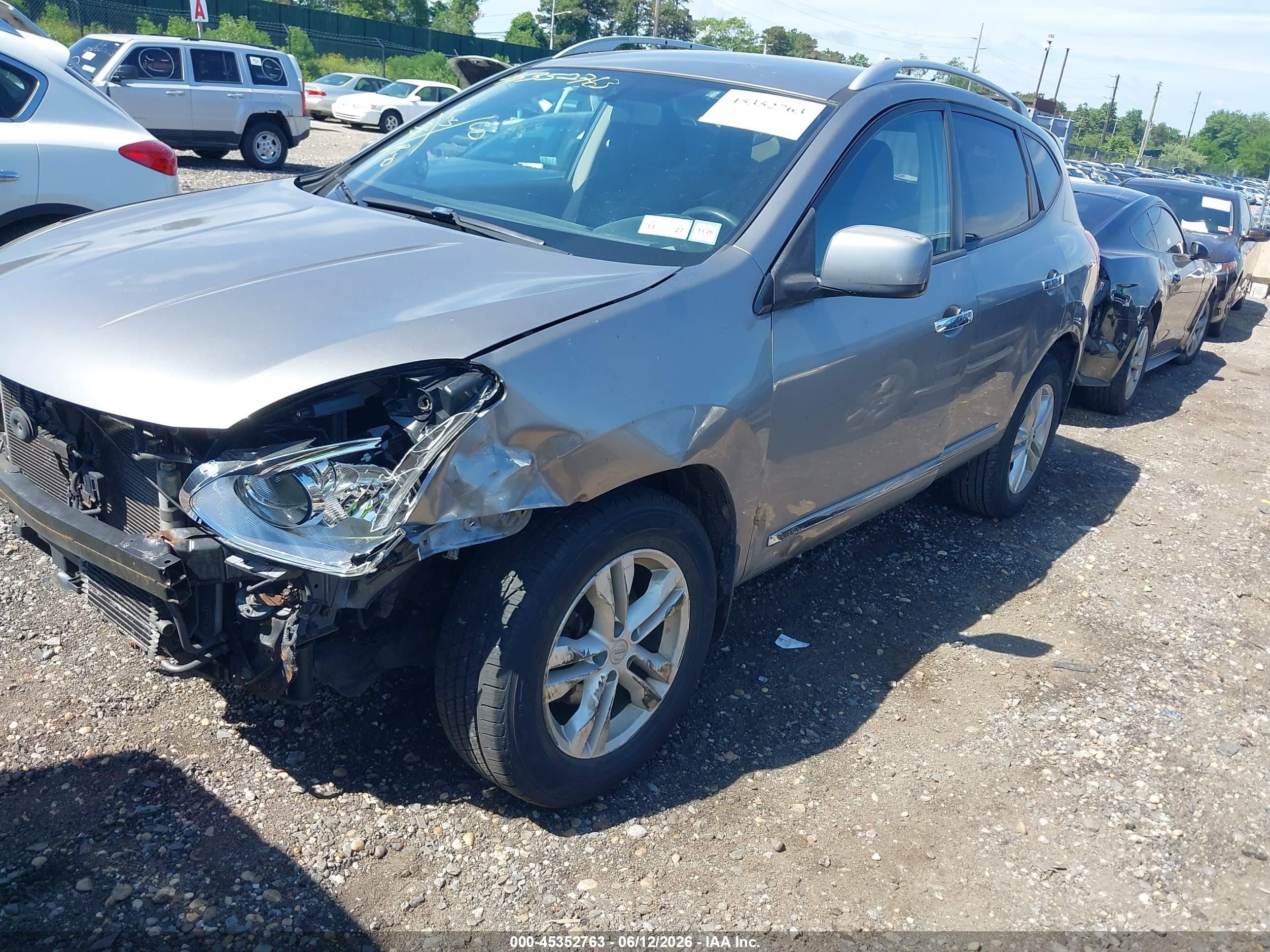 2012 Nissan Rogue Sv Серый vin: JN8AS5MV7CW352595