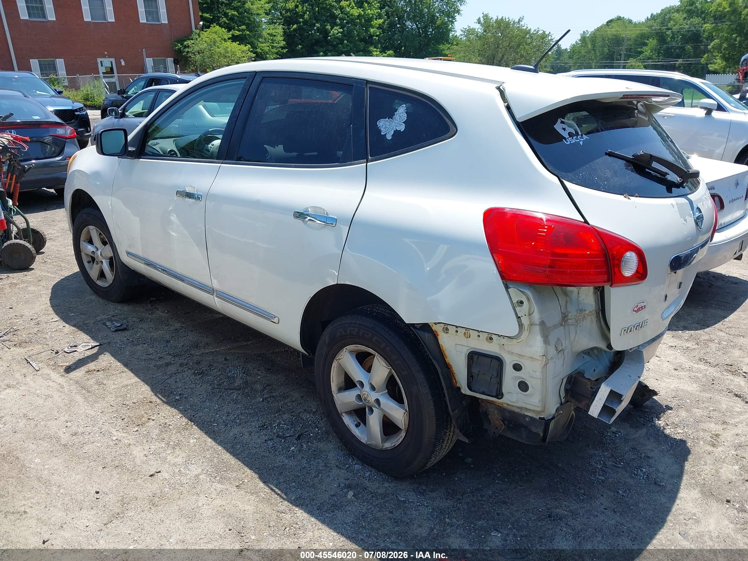 2012 Nissan Rogue S White vin: JN8AS5MV7CW363273
