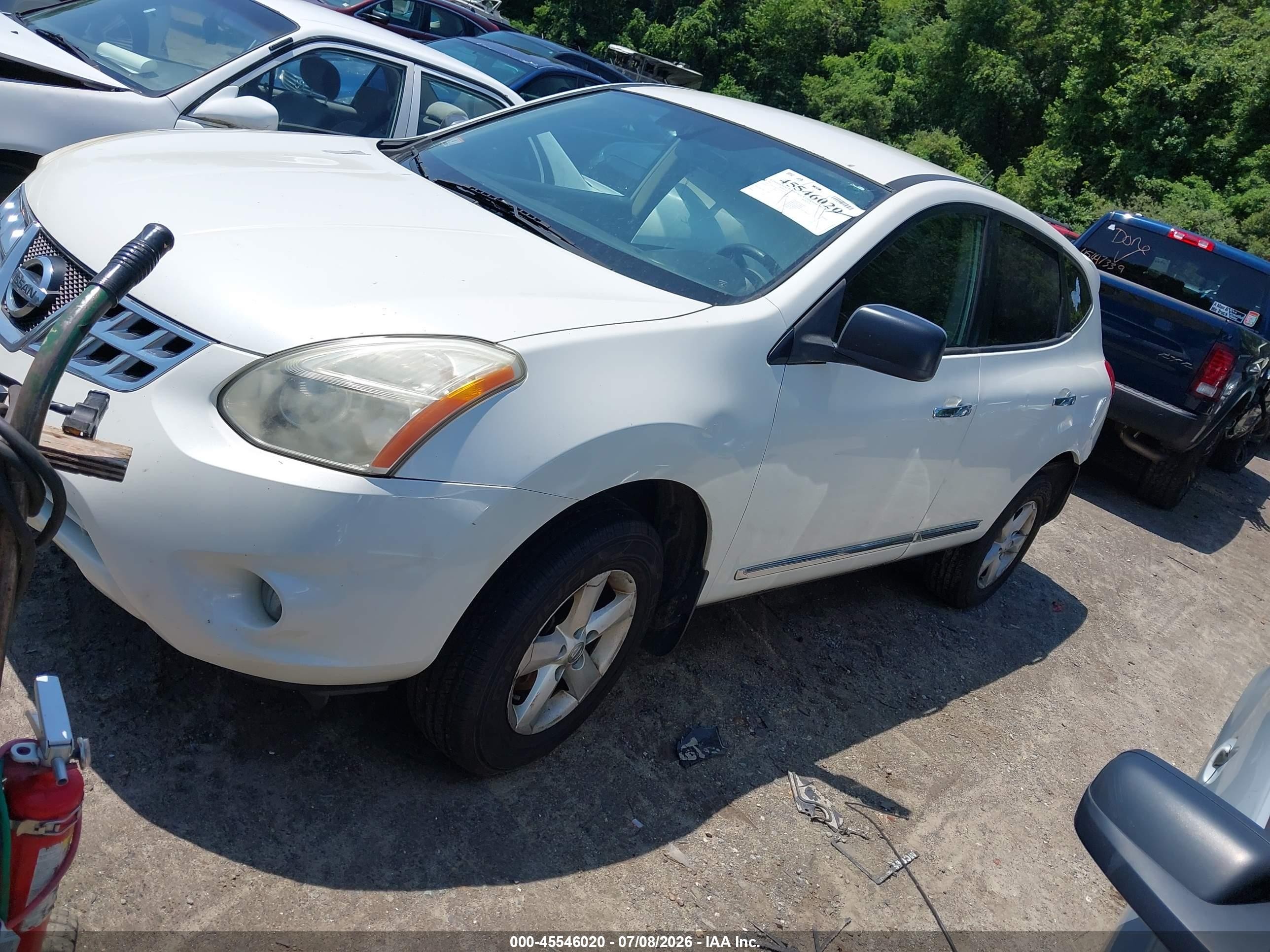 2012 Nissan Rogue S White vin: JN8AS5MV7CW363273
