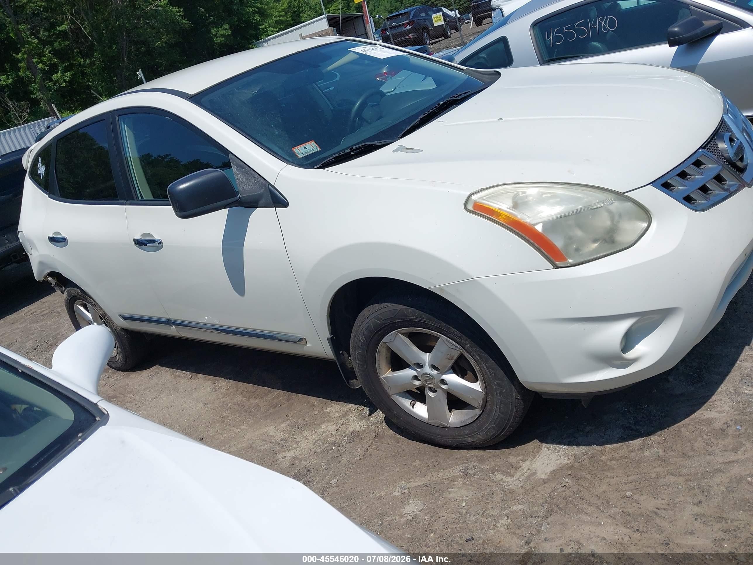 2012 Nissan Rogue S White vin: JN8AS5MV7CW363273