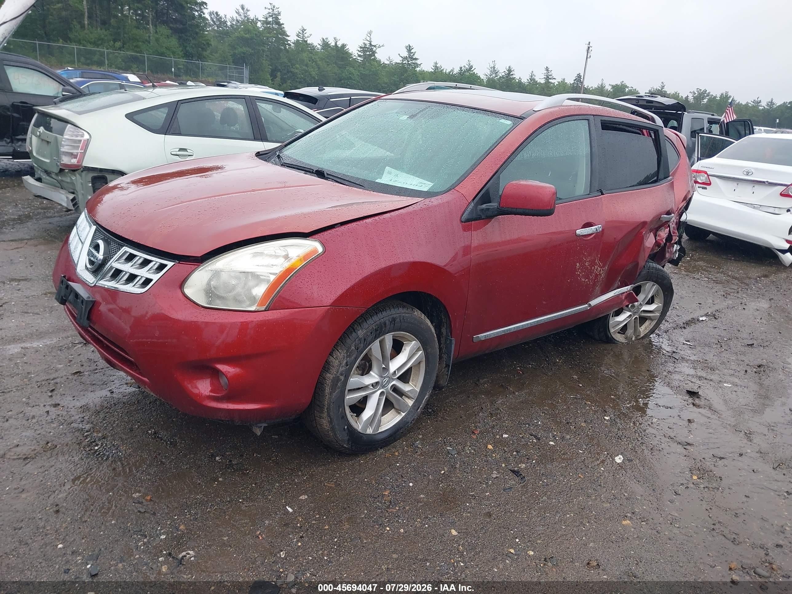 2012 Nissan Rogue Sv Red vin: JN8AS5MV7CW369123