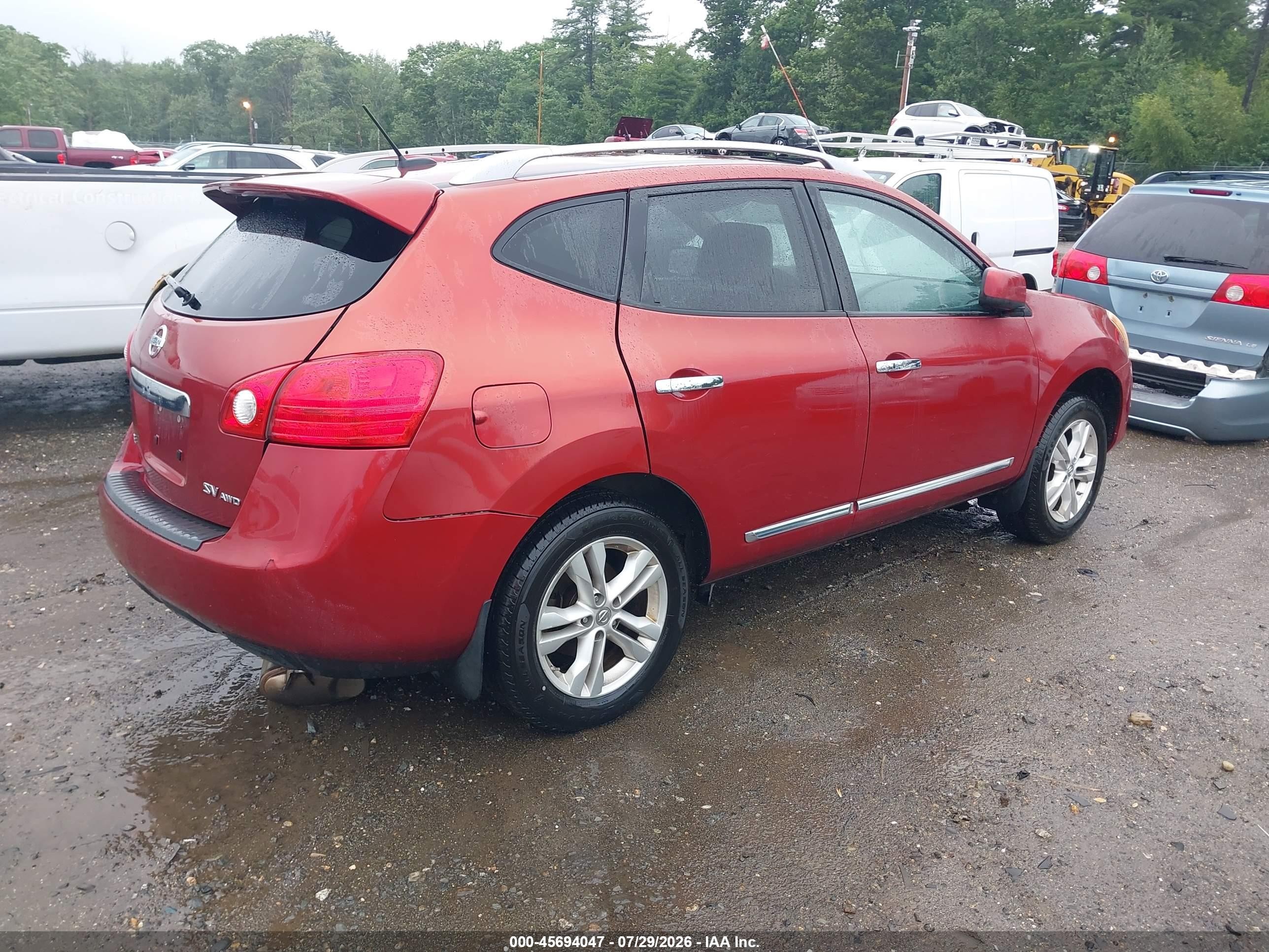 2012 Nissan Rogue Sv Red vin: JN8AS5MV7CW369123