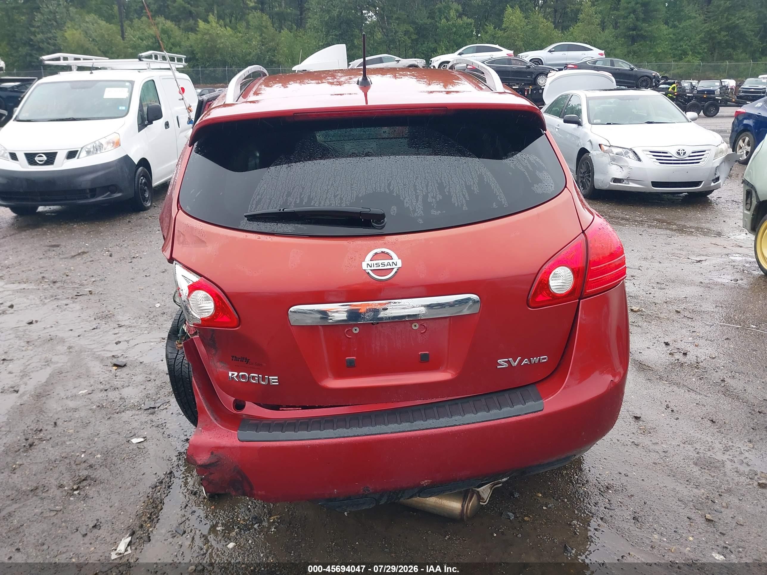 2012 Nissan Rogue Sv Red vin: JN8AS5MV7CW369123