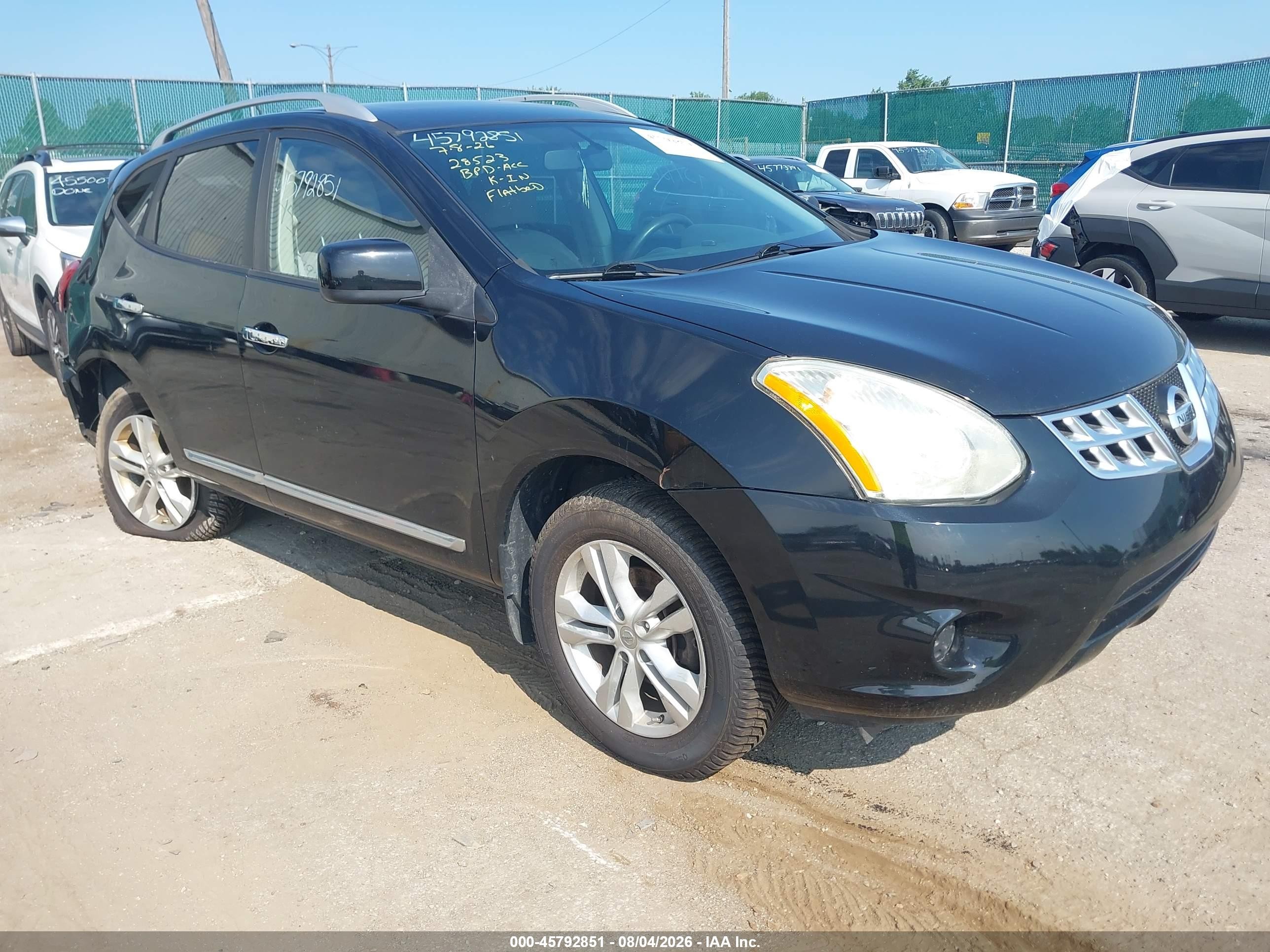 2012 Nissan Rogue Sv Black vin: JN8AS5MV7CW710813