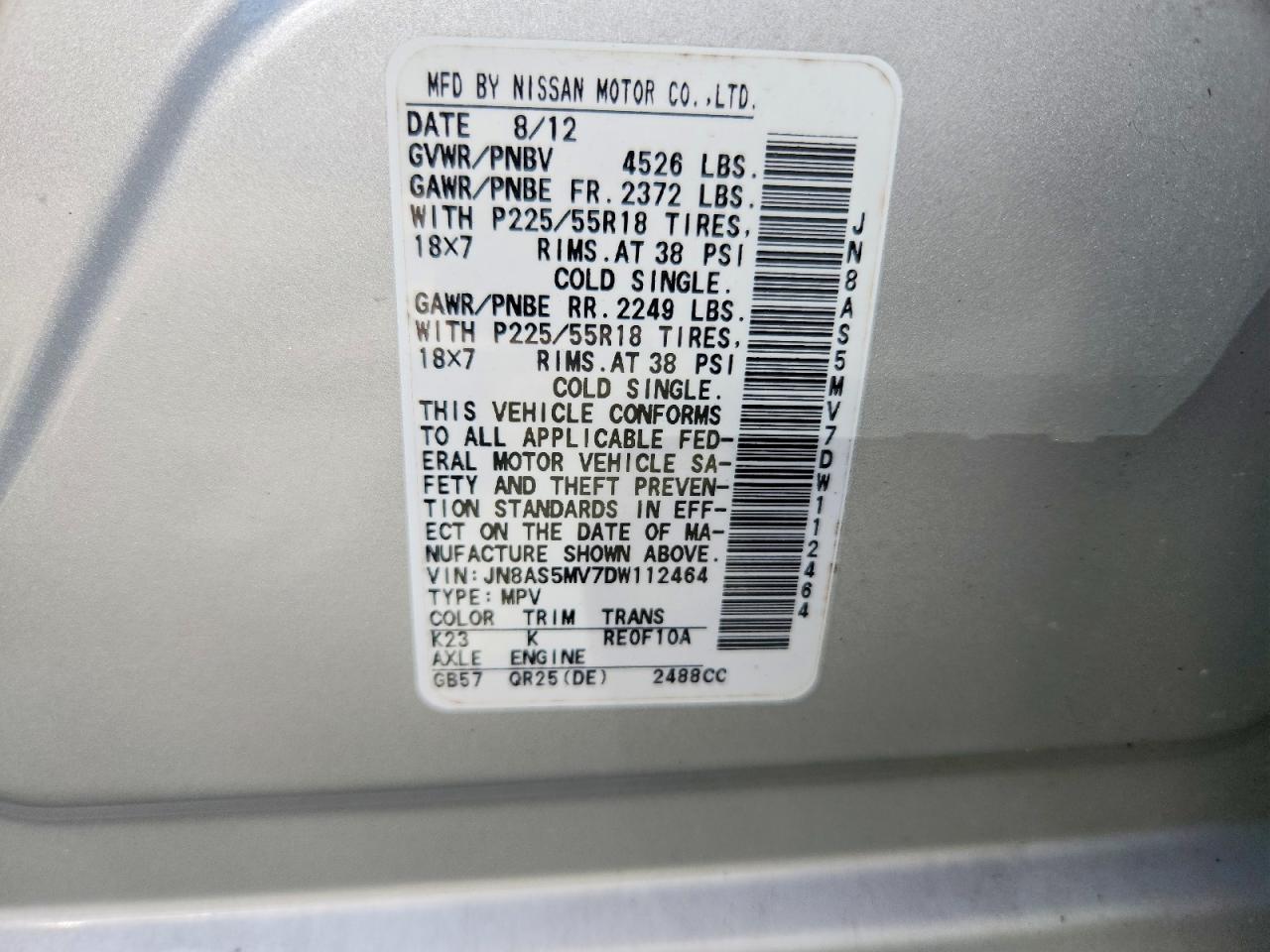 2013 Nissan Rogue S Silver vin: JN8AS5MV7DW112464
