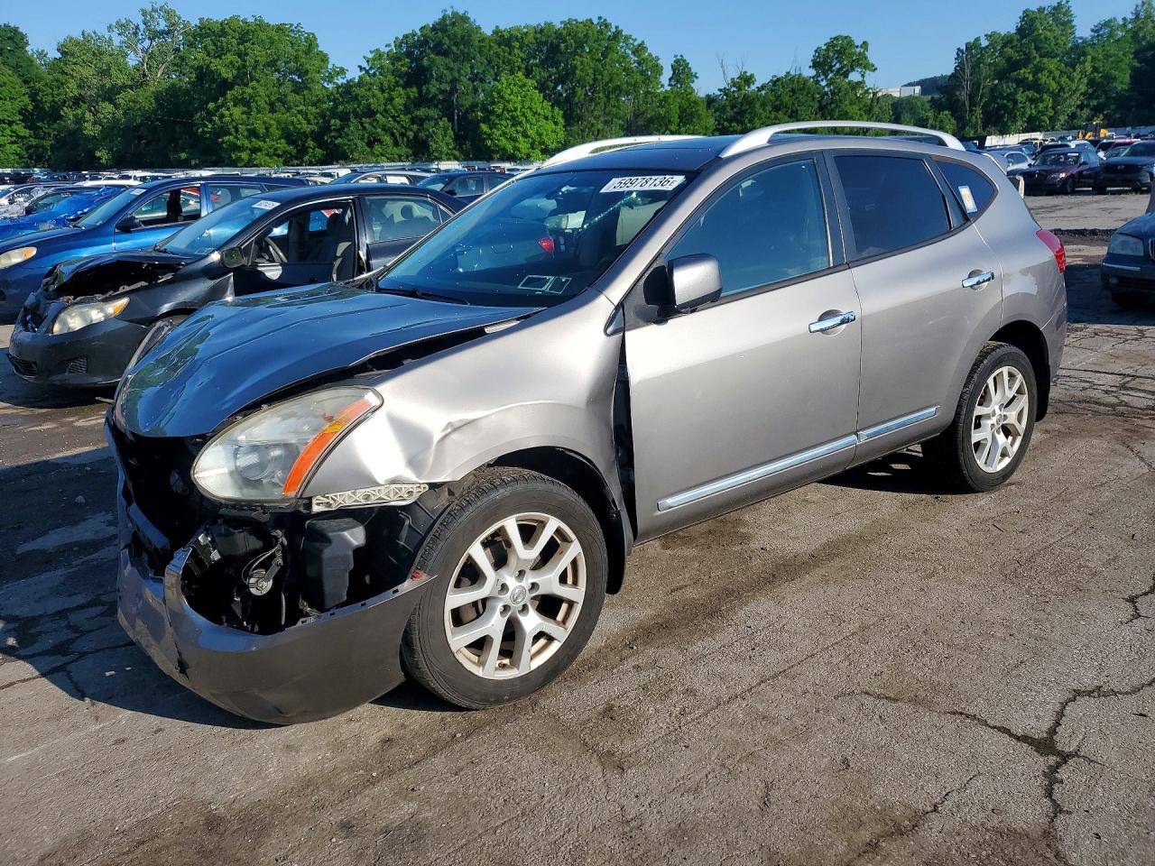 2013 Nissan Rogue S/sv Gray vin: JN8AS5MV7DW122346