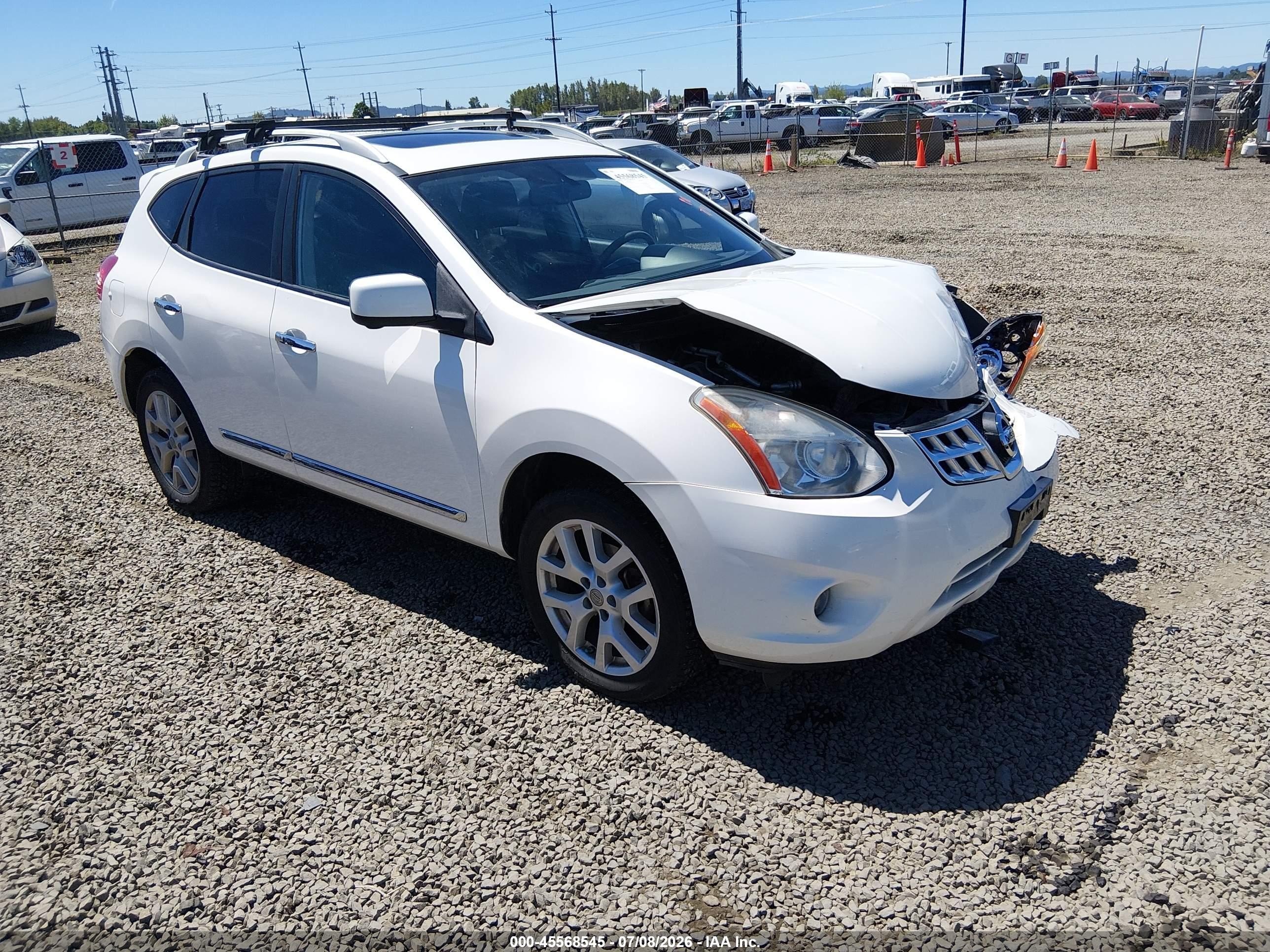 2013 Nissan Rogue Sv W/sl Pkg White vin: JN8AS5MV7DW149109