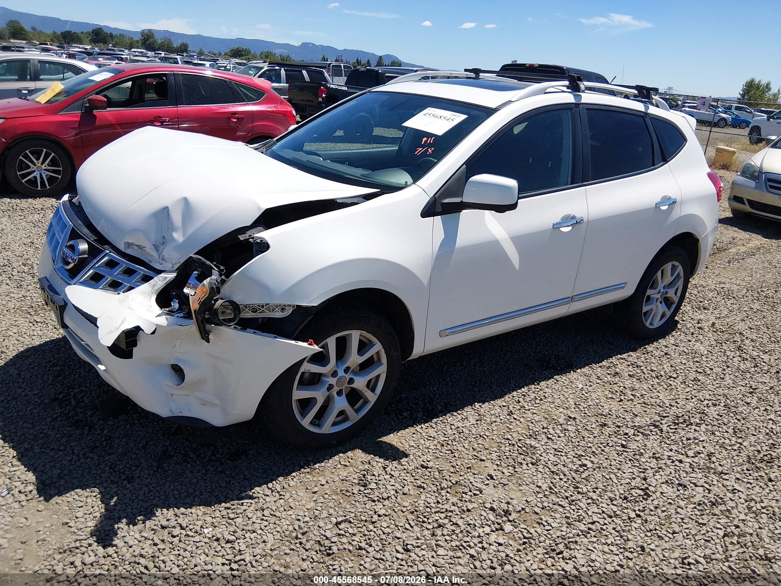 2013 Nissan Rogue Sv W/sl Pkg White vin: JN8AS5MV7DW149109