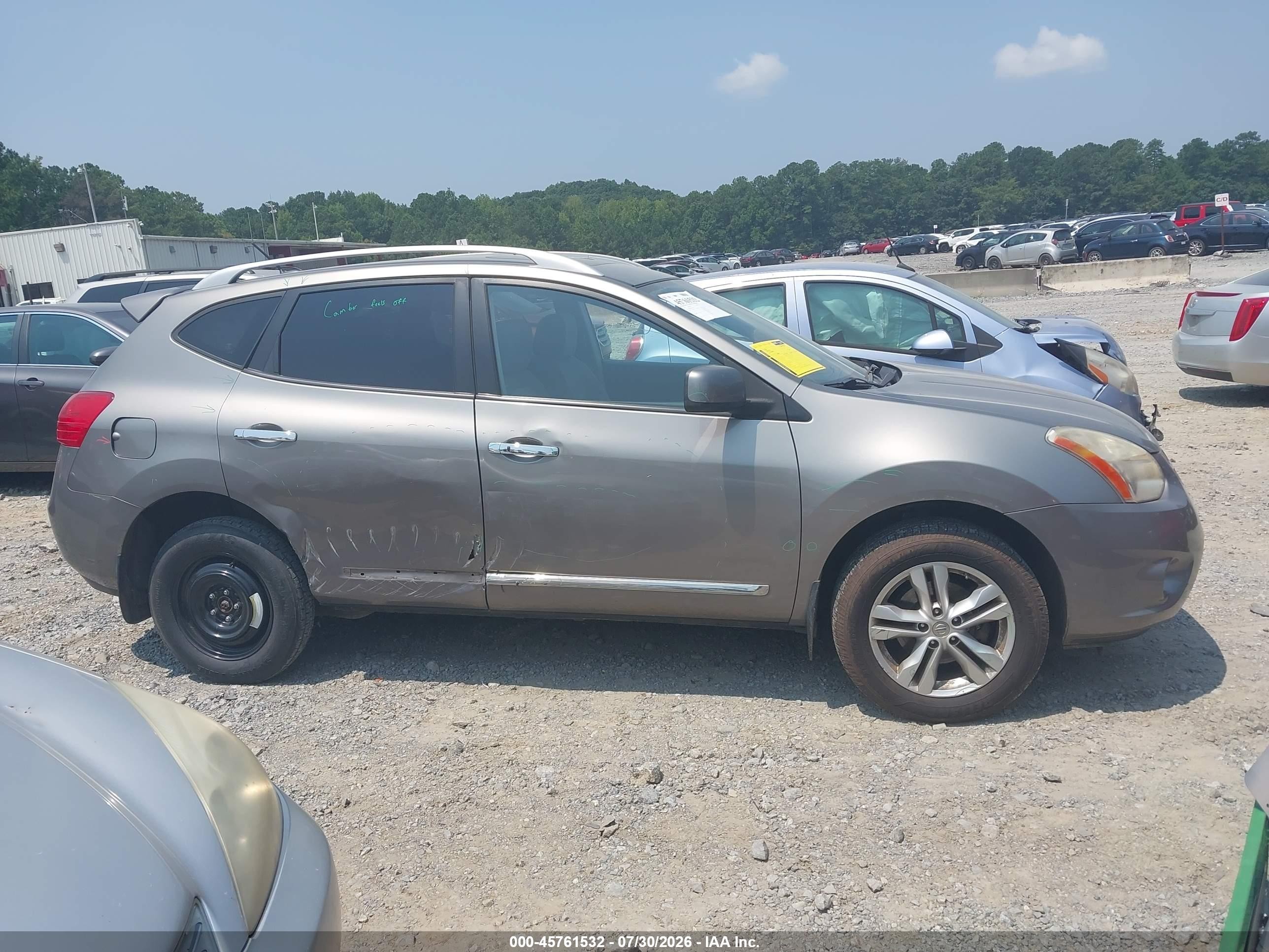 2013 Nissan Rogue Sv Gray vin: JN8AS5MV7DW620479