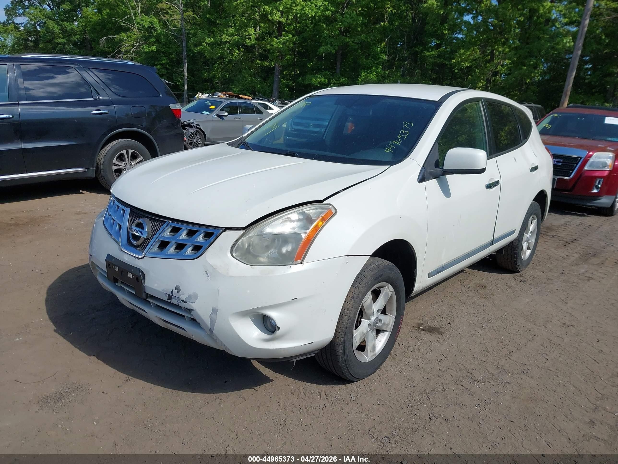 2013 Nissan Rogue S White vin: JN8AS5MV7DW622863
