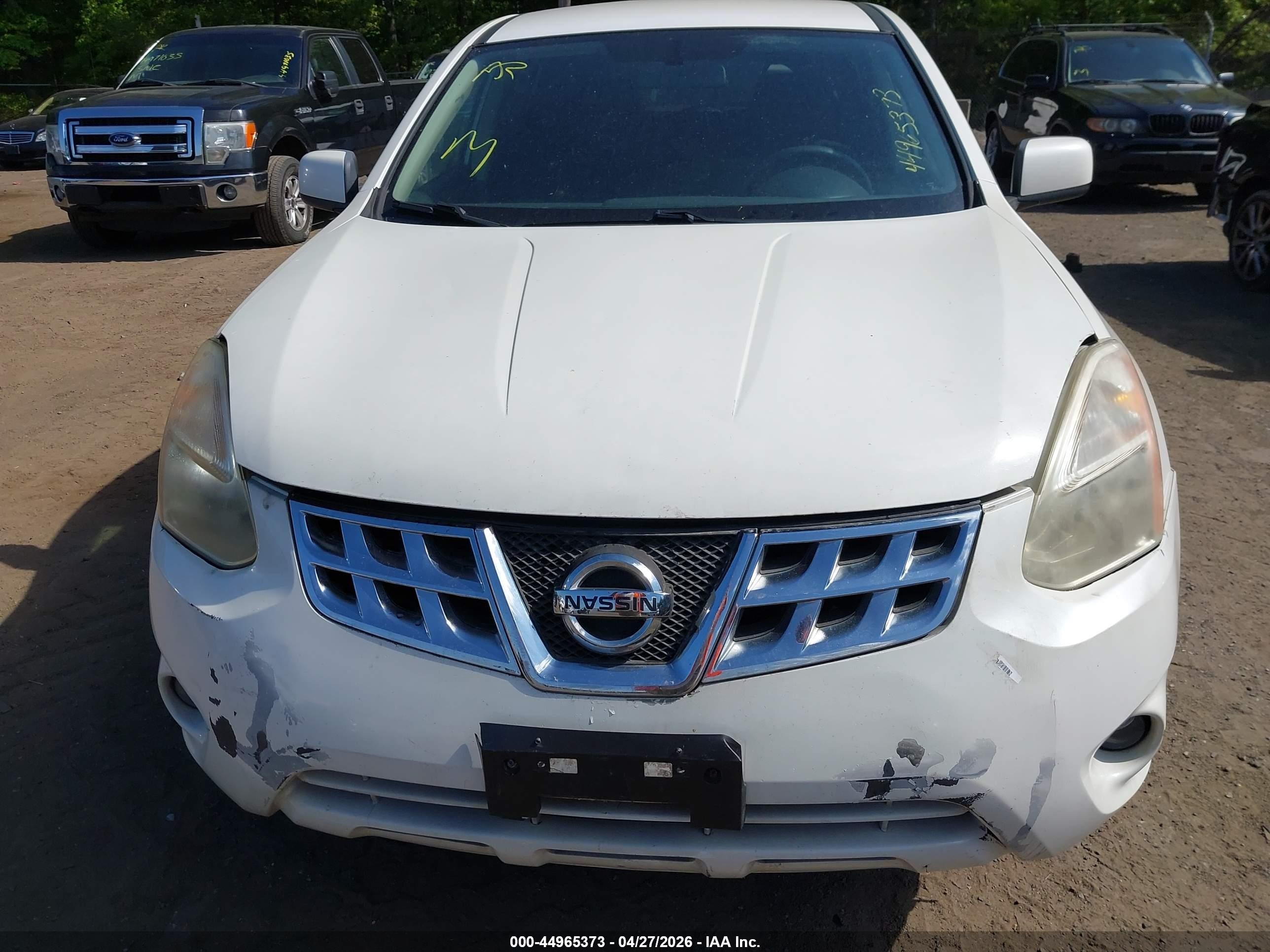 2013 Nissan Rogue S White vin: JN8AS5MV7DW622863