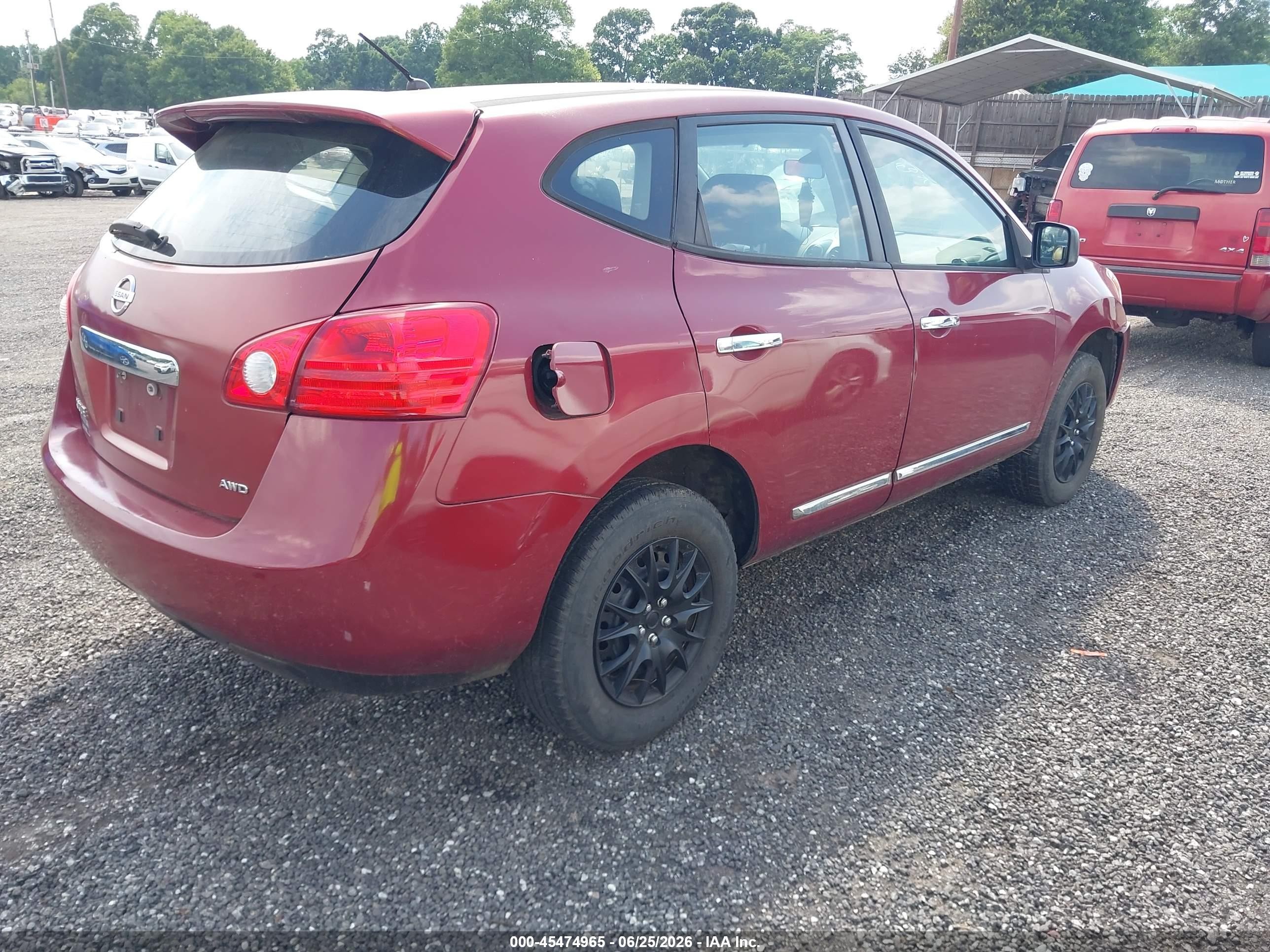 2013 Nissan Rogue S Red vin: JN8AS5MV7DW641896