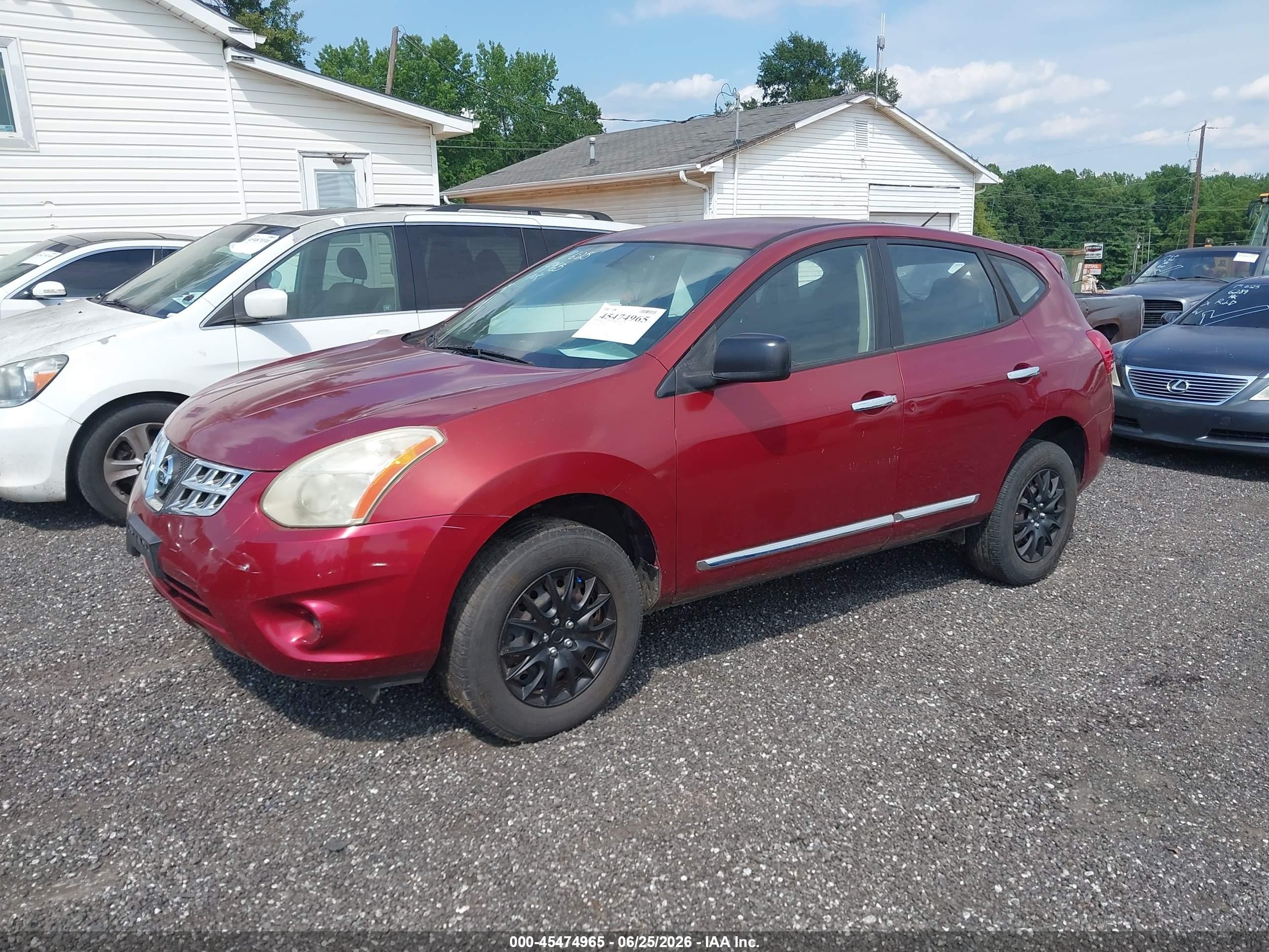 2013 Nissan Rogue S Red vin: JN8AS5MV7DW641896