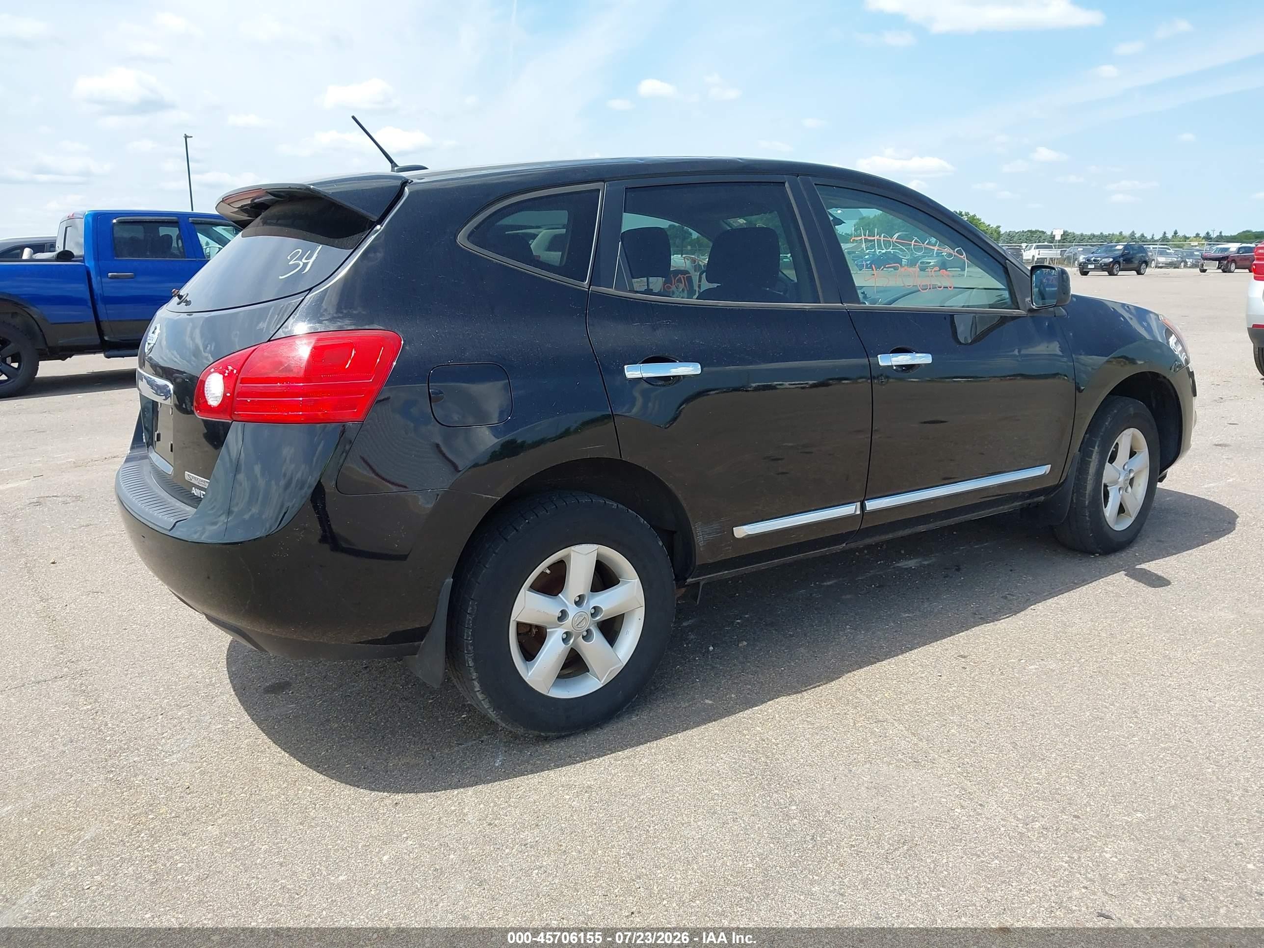 2013 Nissan Rogue S Black vin: JN8AS5MV7DW666538