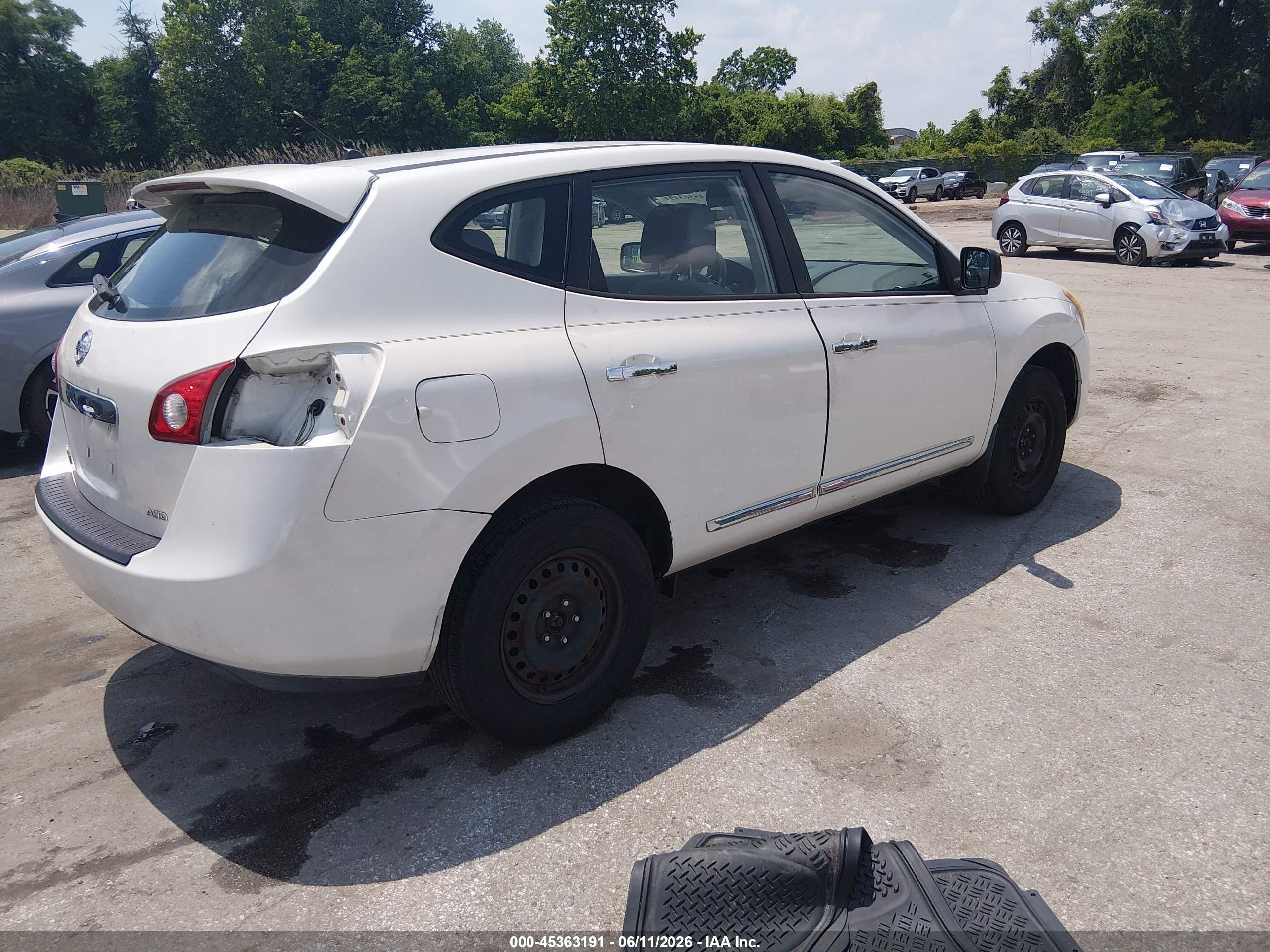 2011 Nissan Rogue S White vin: JN8AS5MV8BW257610