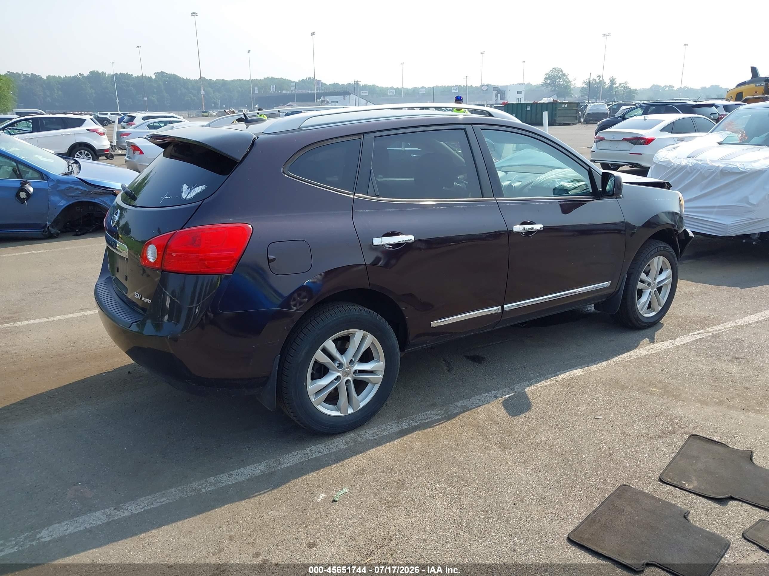 2012 Nissan Rogue Sv Purple vin: JN8AS5MV8CW364948
