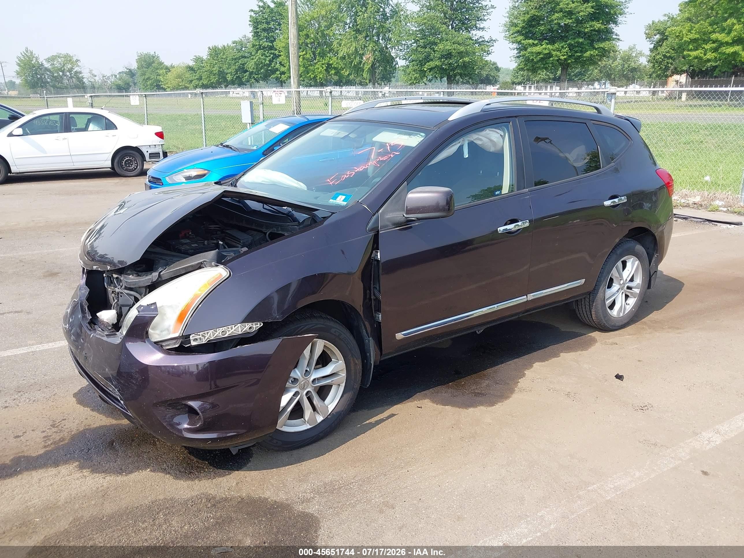 2012 Nissan Rogue Sv Purple vin: JN8AS5MV8CW364948