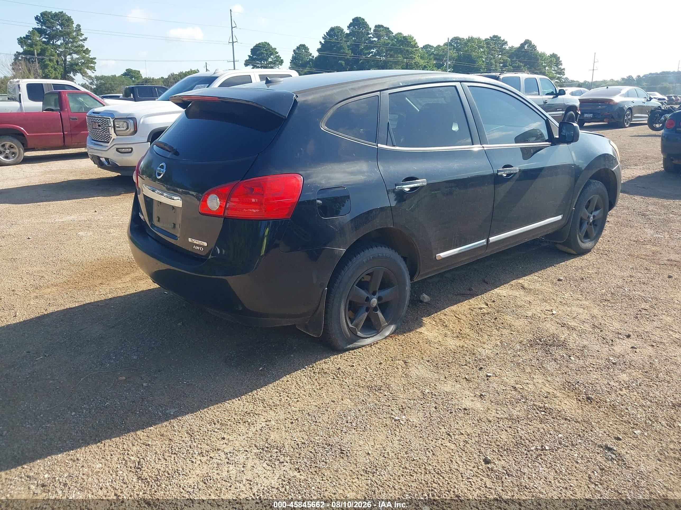 2012 Nissan Rogue S Black vin: JN8AS5MV8CW392815