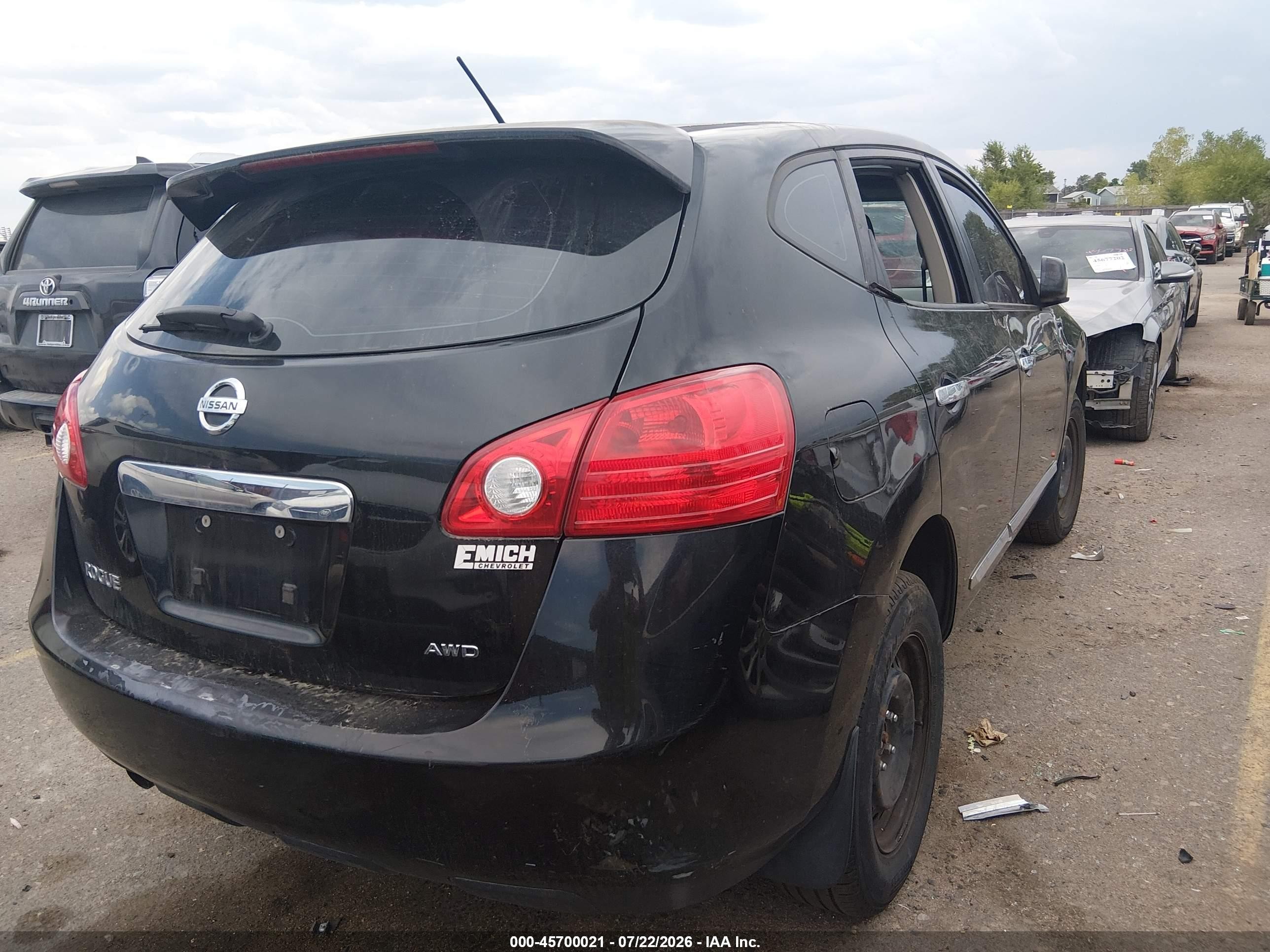 2012 Nissan Rogue S Black vin: JN8AS5MV8CW415347