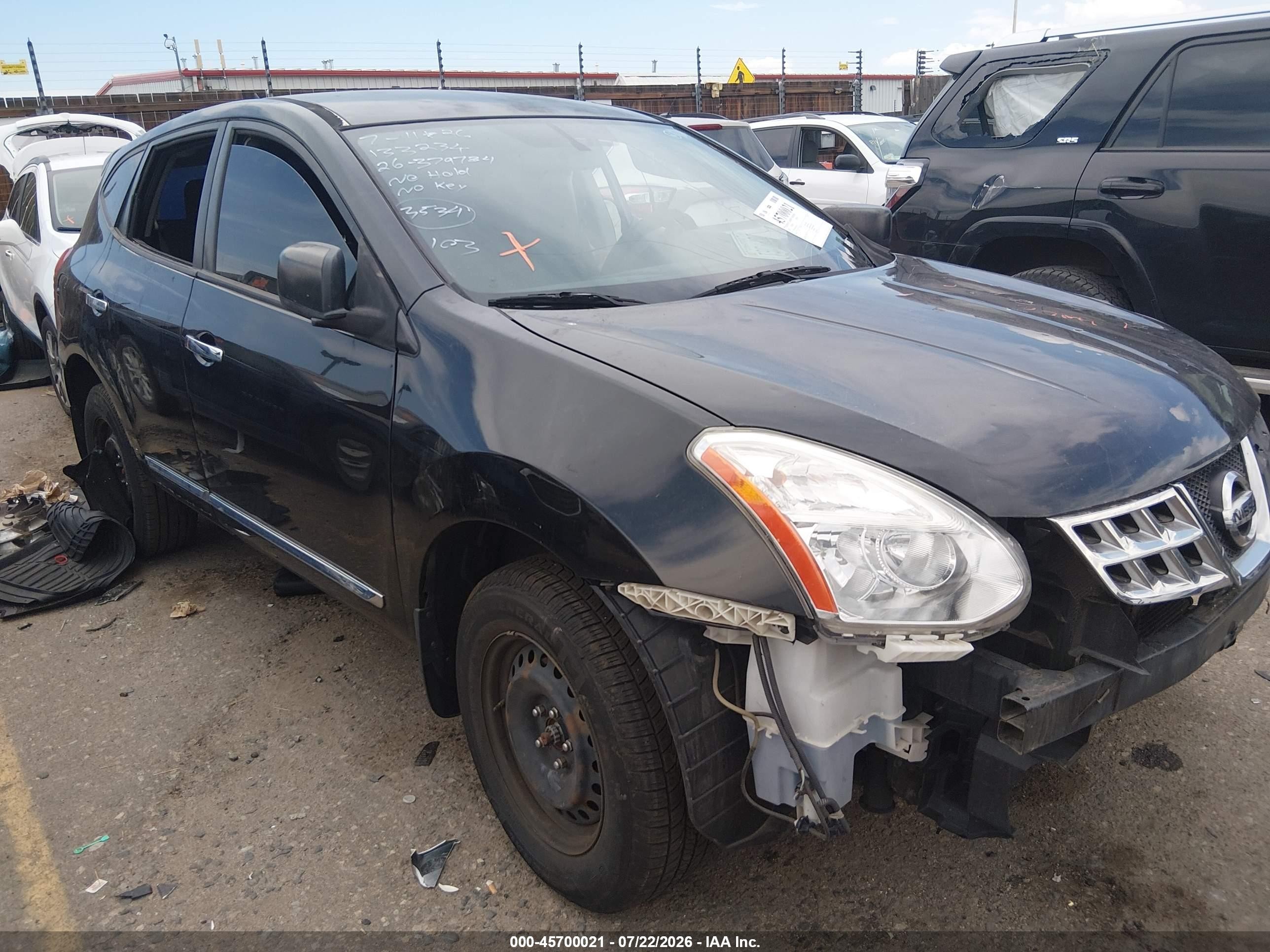 2012 Nissan Rogue S Black vin: JN8AS5MV8CW415347