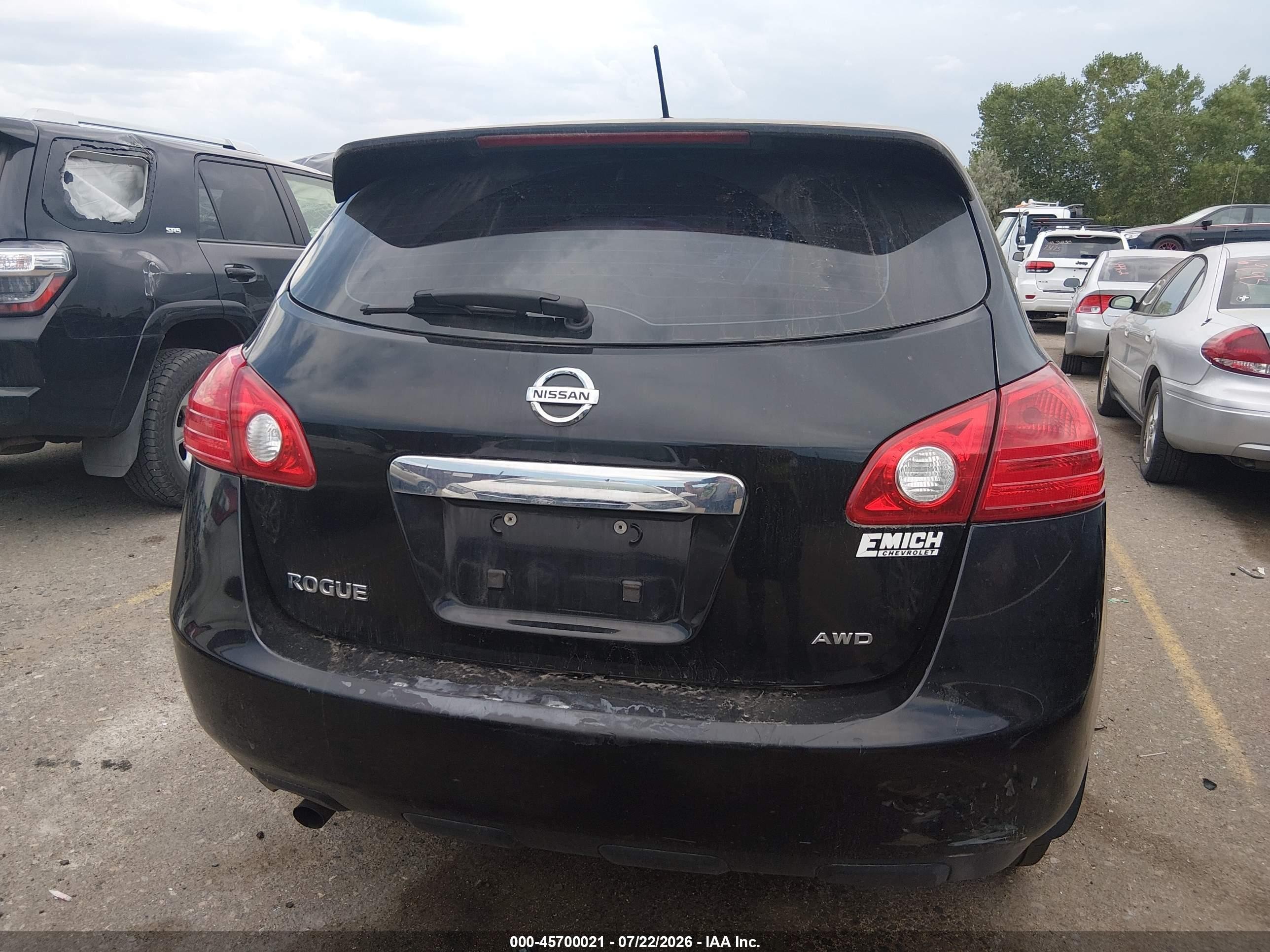 2012 Nissan Rogue S Black vin: JN8AS5MV8CW415347