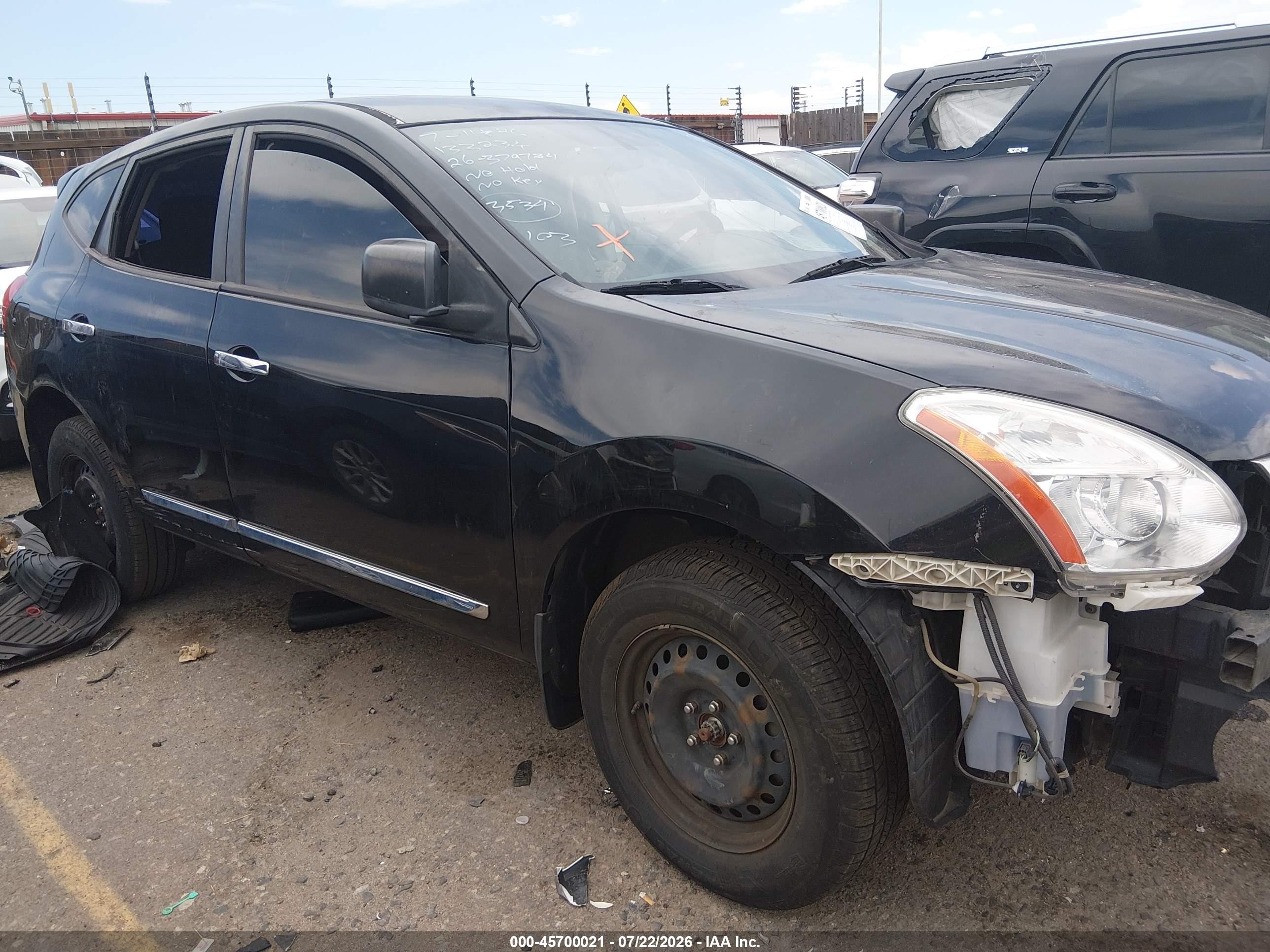 2012 Nissan Rogue S Black vin: JN8AS5MV8CW415347