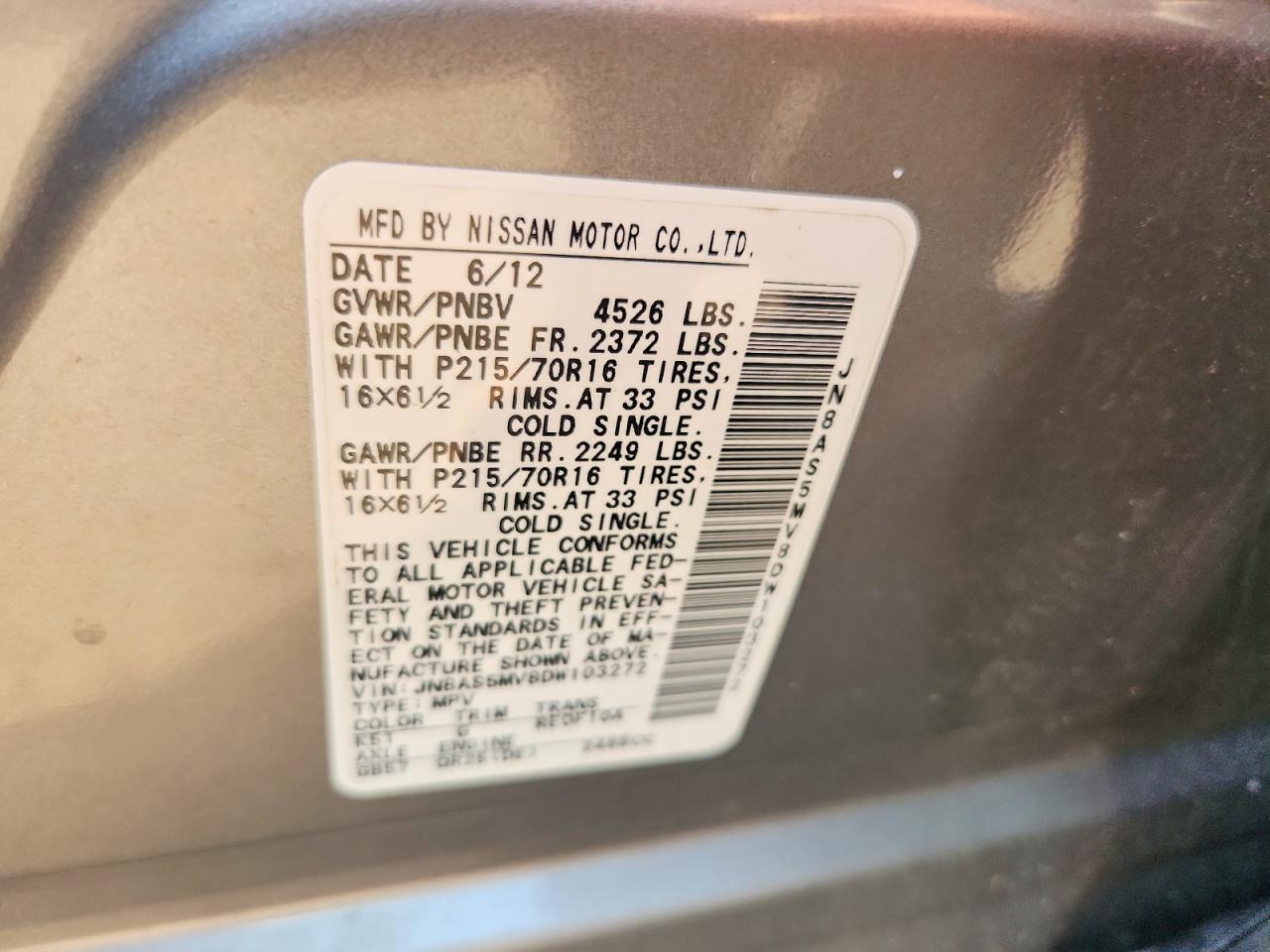 2013 Nissan Rogue S Gray vin: JN8AS5MV8DW103272