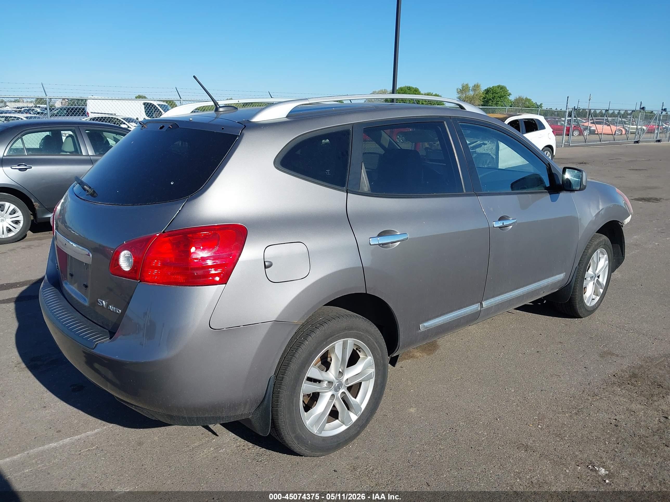 2013 Nissan Rogue Sv Gray vin: JN8AS5MV8DW120783