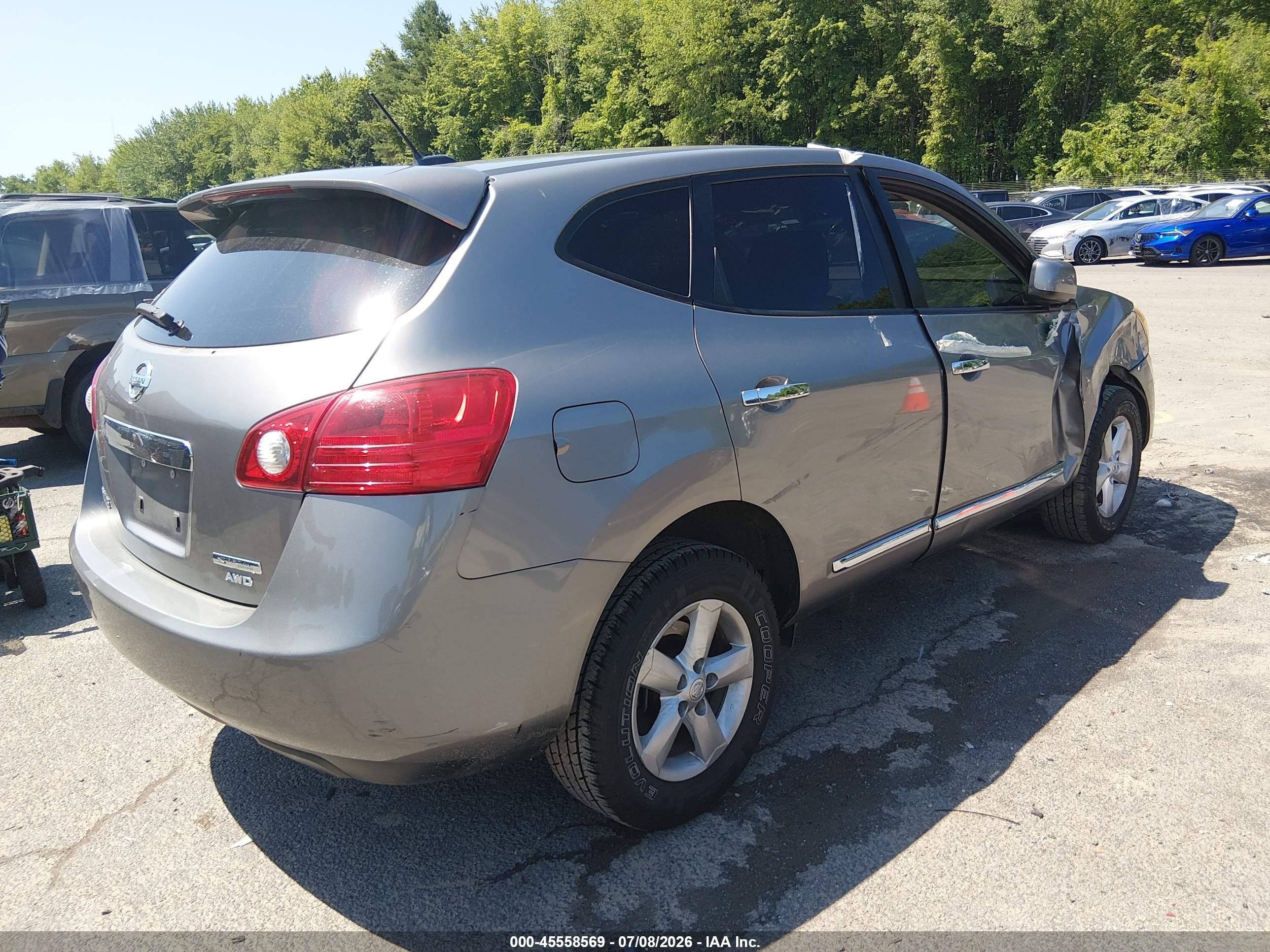 2013 Nissan Rogue S Gray vin: JN8AS5MV8DW139091
