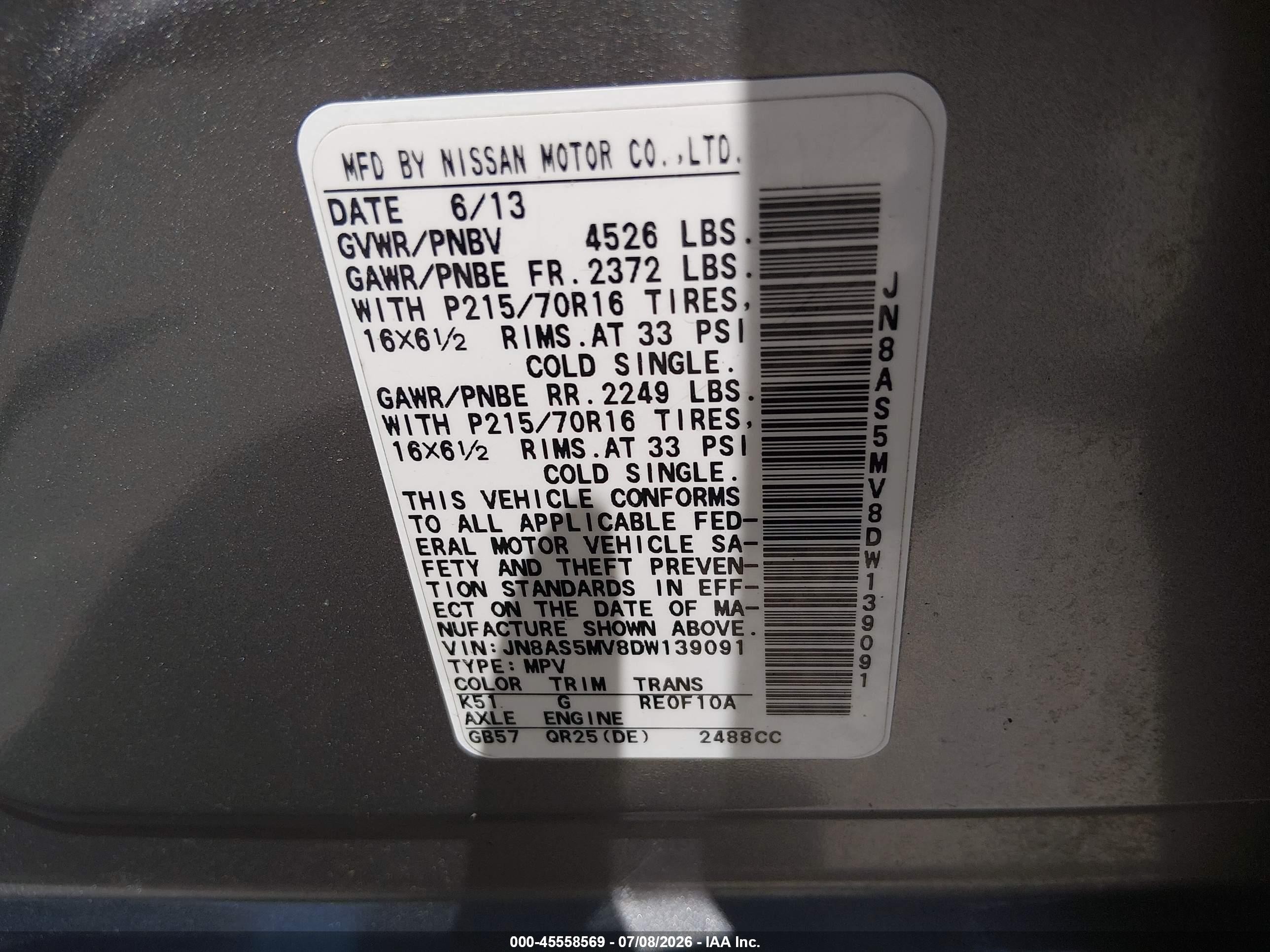 2013 Nissan Rogue S Gray vin: JN8AS5MV8DW139091